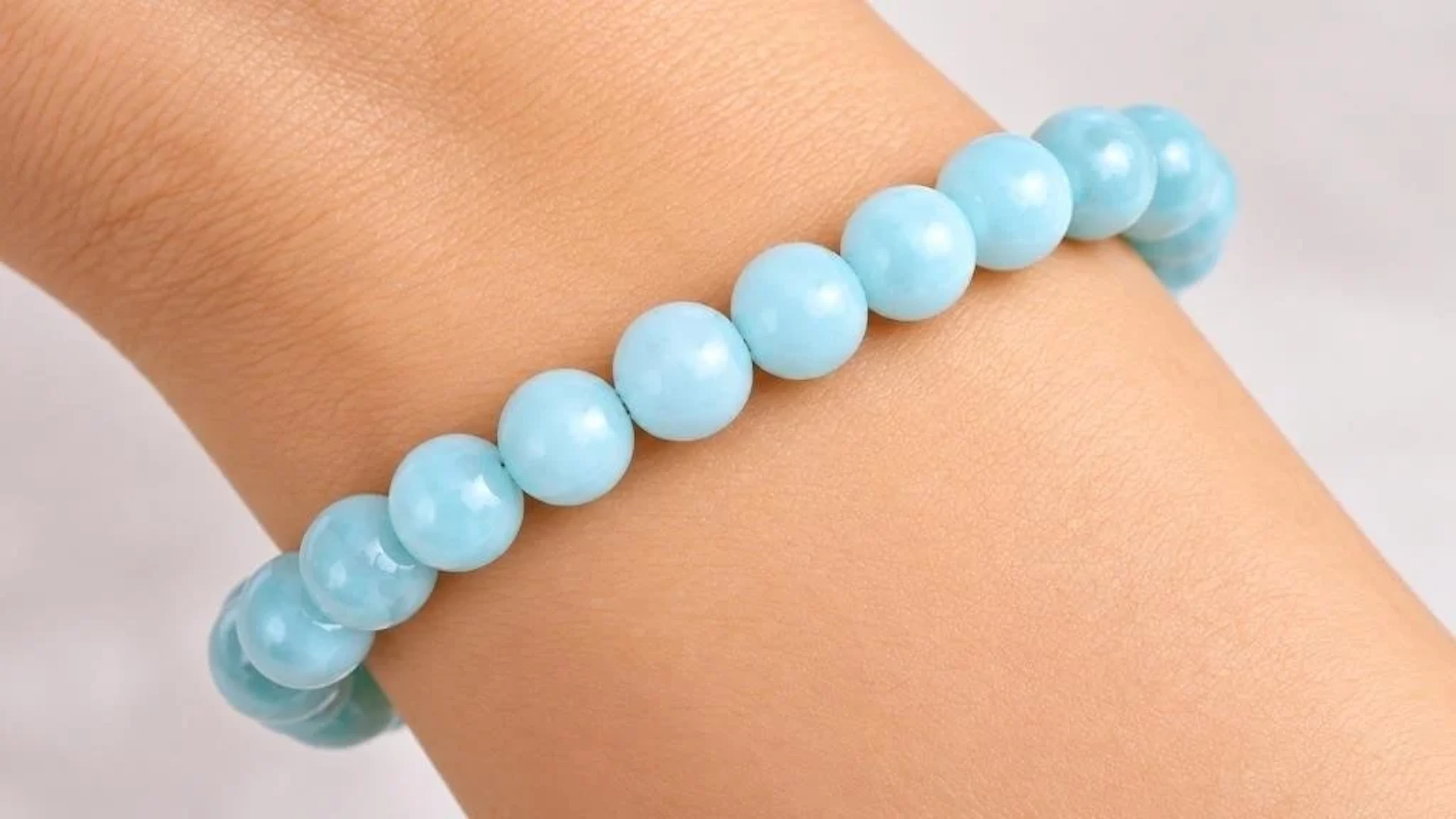 $60, amazonite 4-4.5mm bracelet flexible, retail