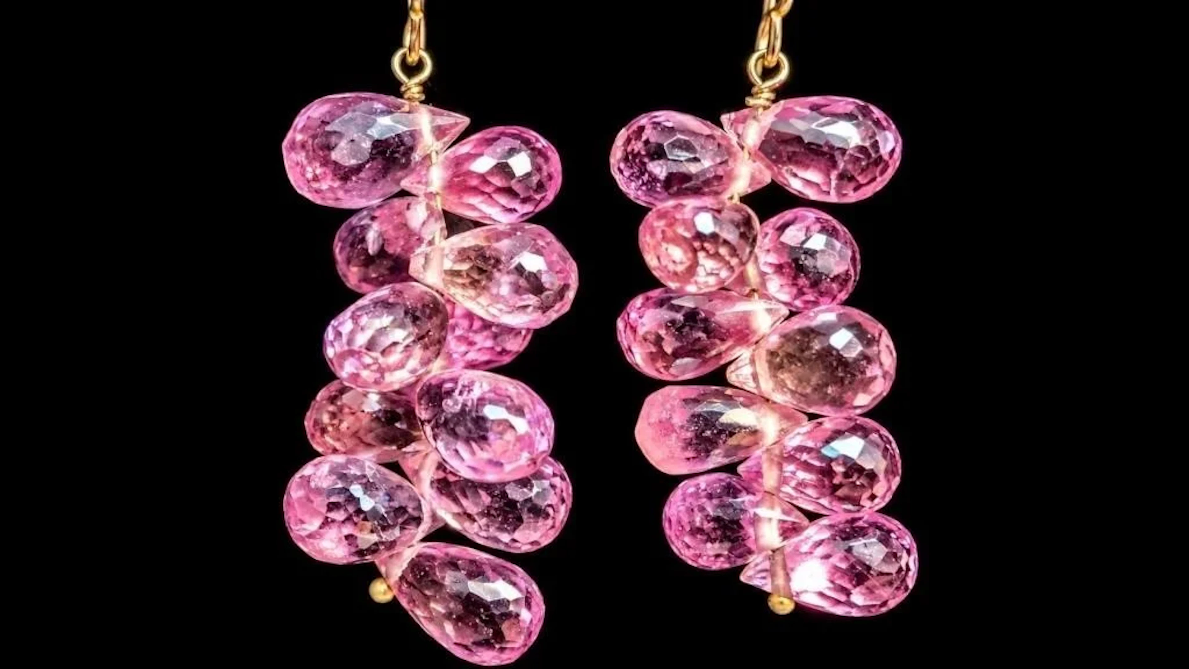 $2216, 14k(2.43g), pink sapphire (11.2ct)earring