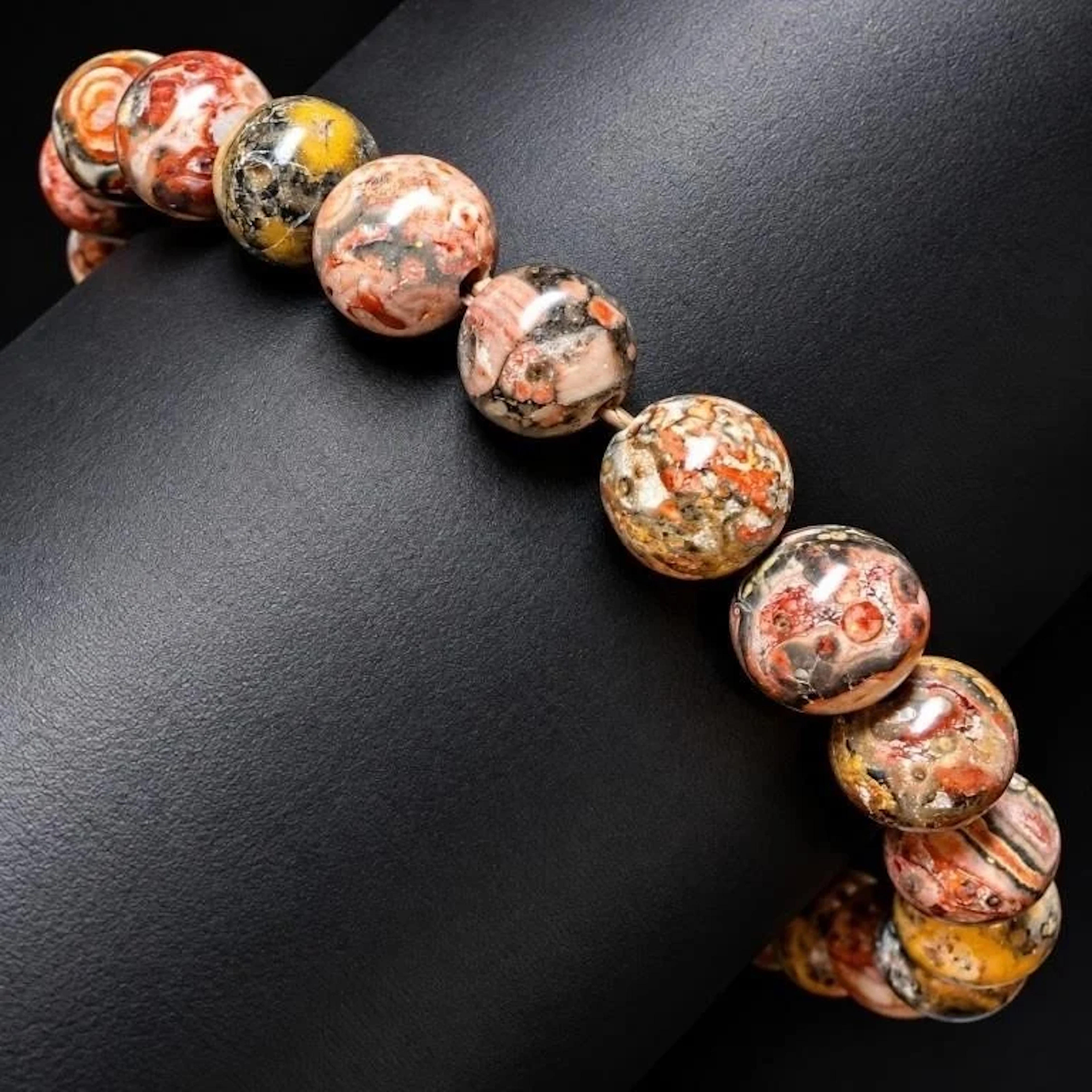 $80, leopard skin jasper beaded bracelet , retail