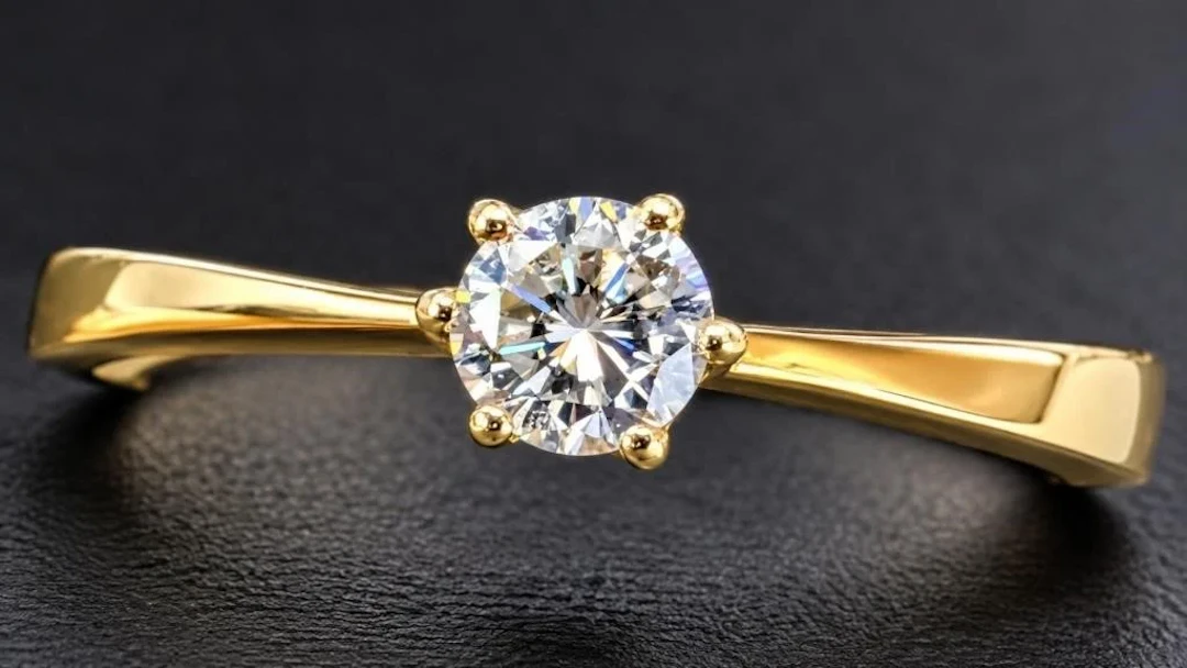 $2130, 14k(2.95g), moissanite (0.25ct)ring, size
