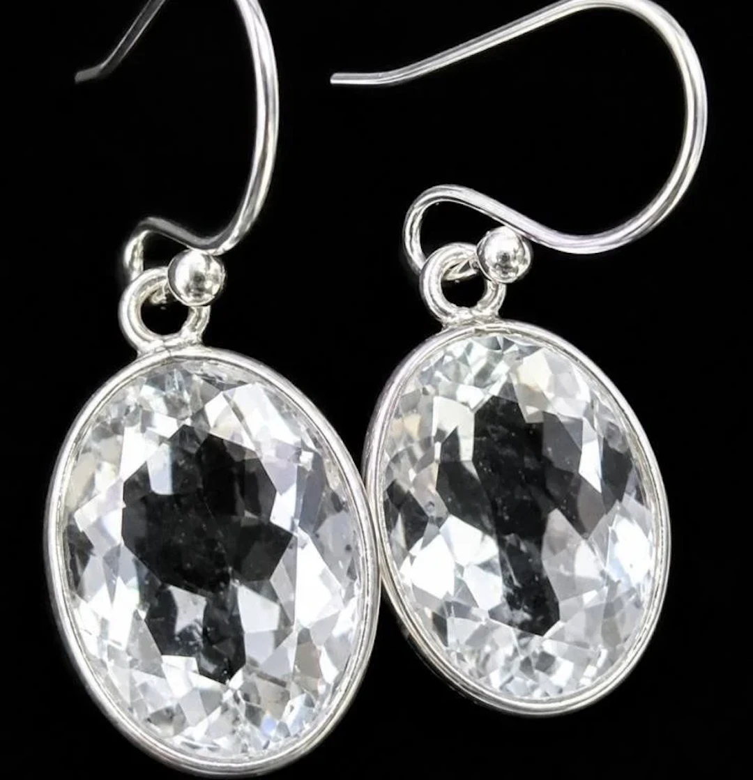 $200, silver(3.3g), white topaz (app 12ct) earrin