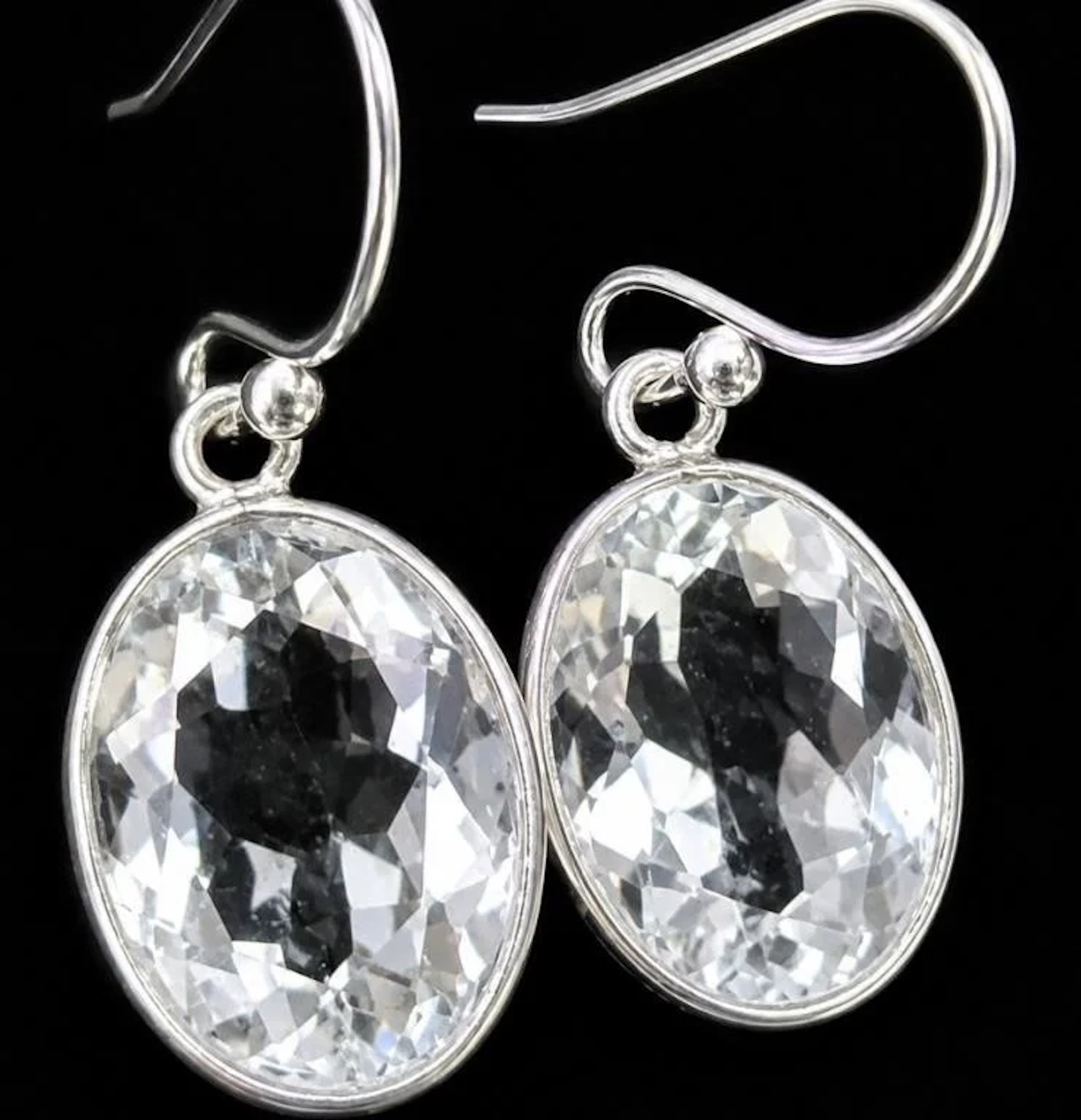 $200, silver(3.3g), white topaz (app 12ct) earrin