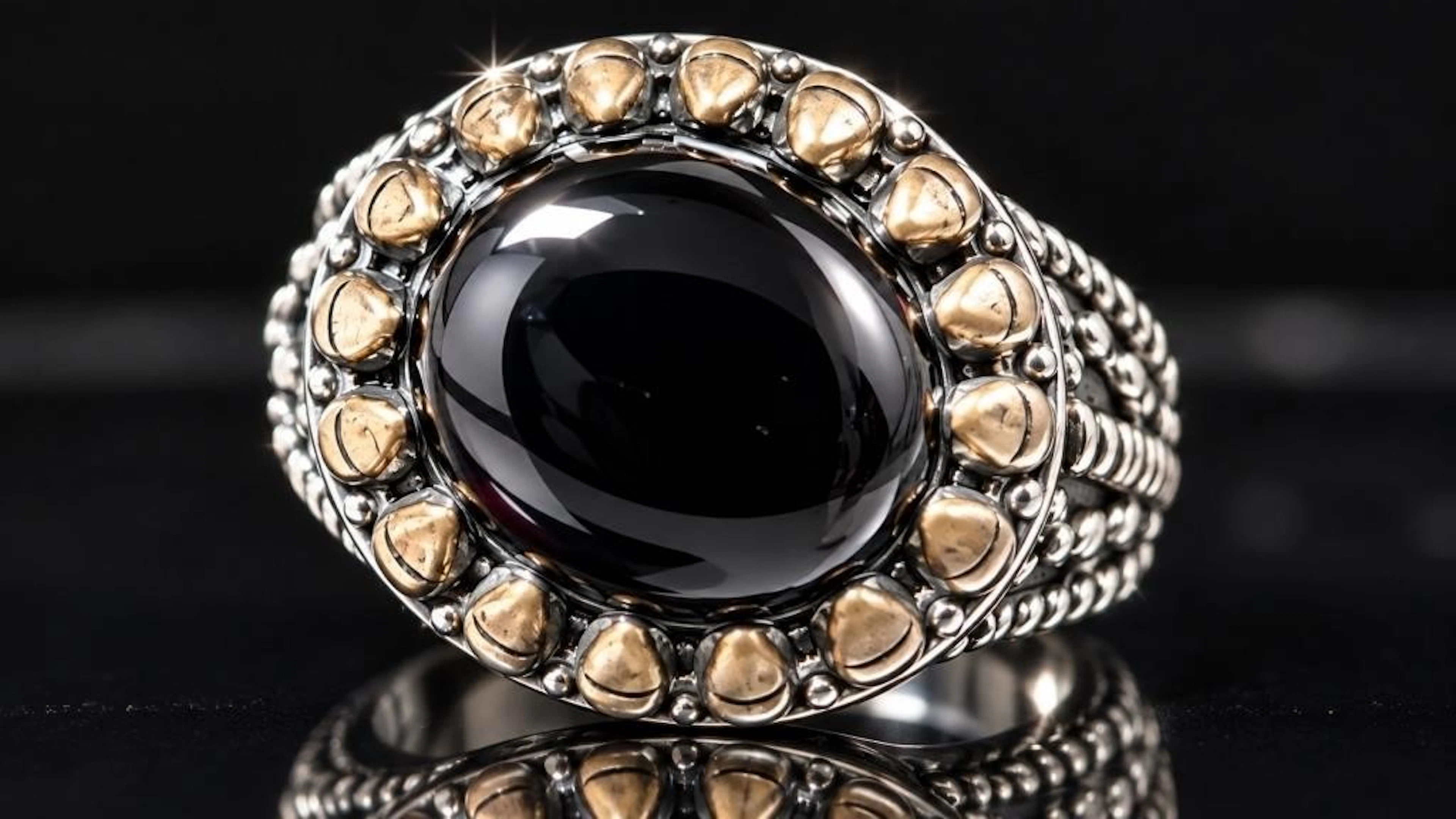 $220, Silver(8.93g), Black onyxRing, size 9.5, app