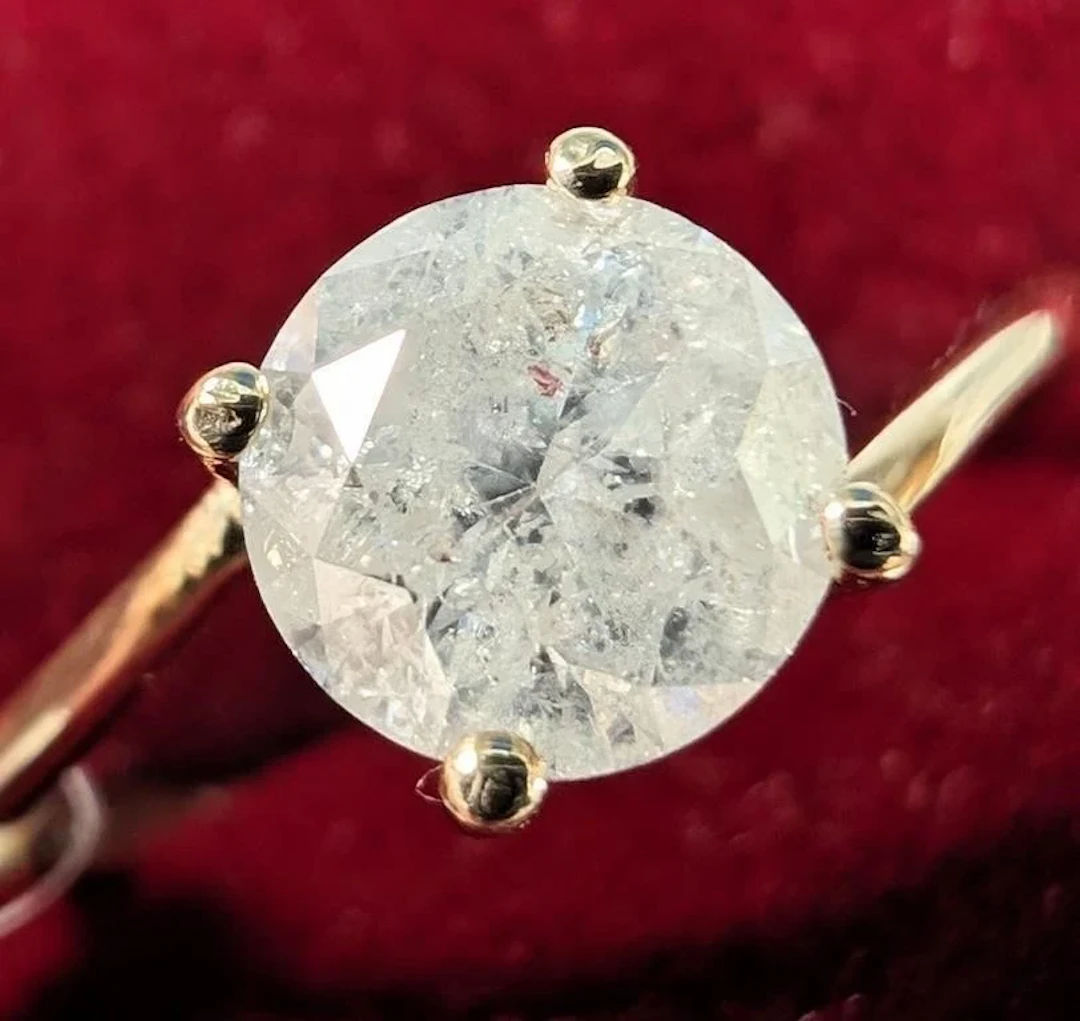 $3350, 14k(1.68g), diamond (1ct)ring, size 6.5, ap