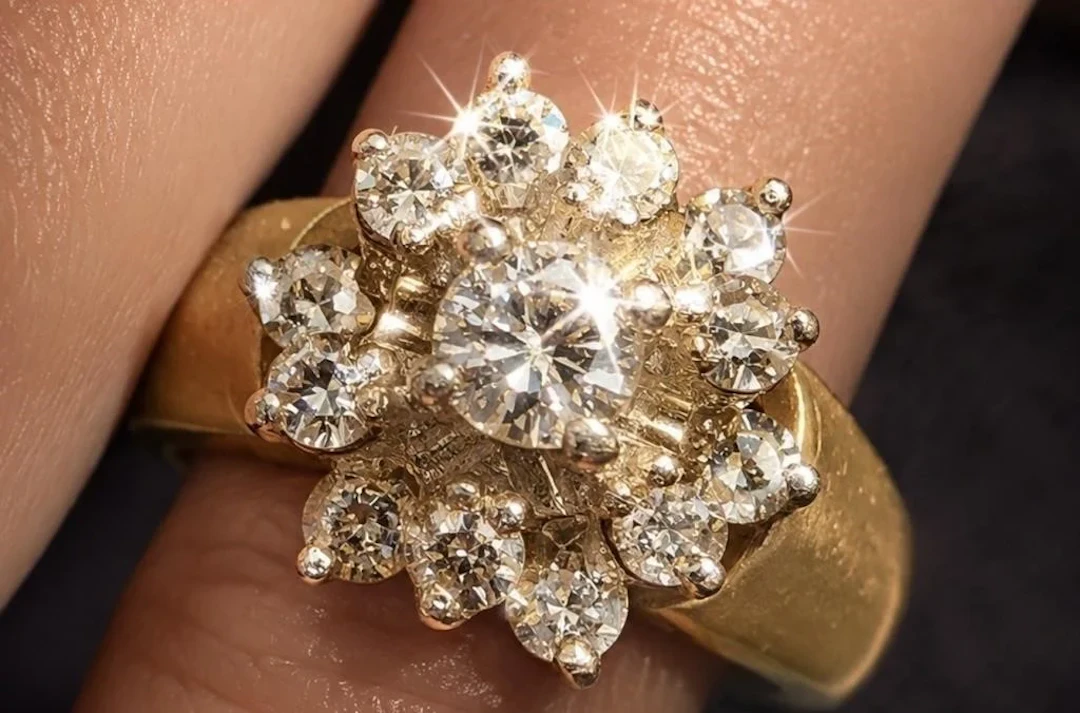 $3470, 14k(4.2g), natural diamond (0.5ct)ring, siz