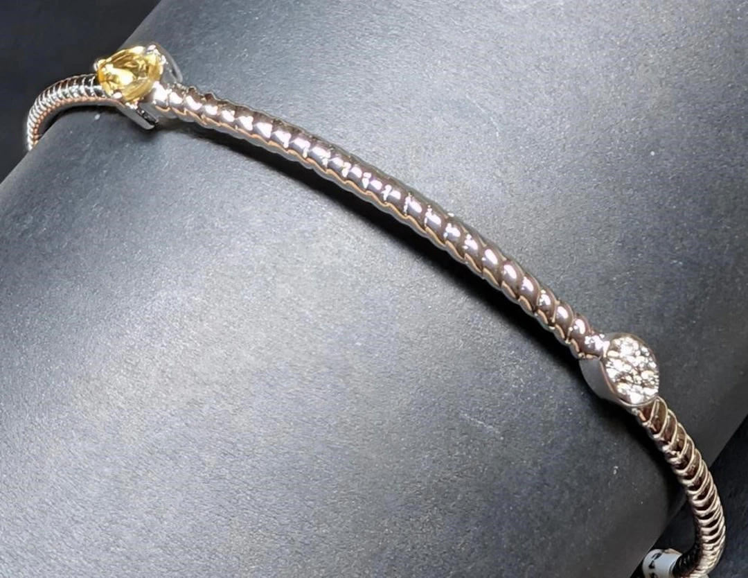 $240, silver(7.5g), chrome diopside (3ct) bangle
