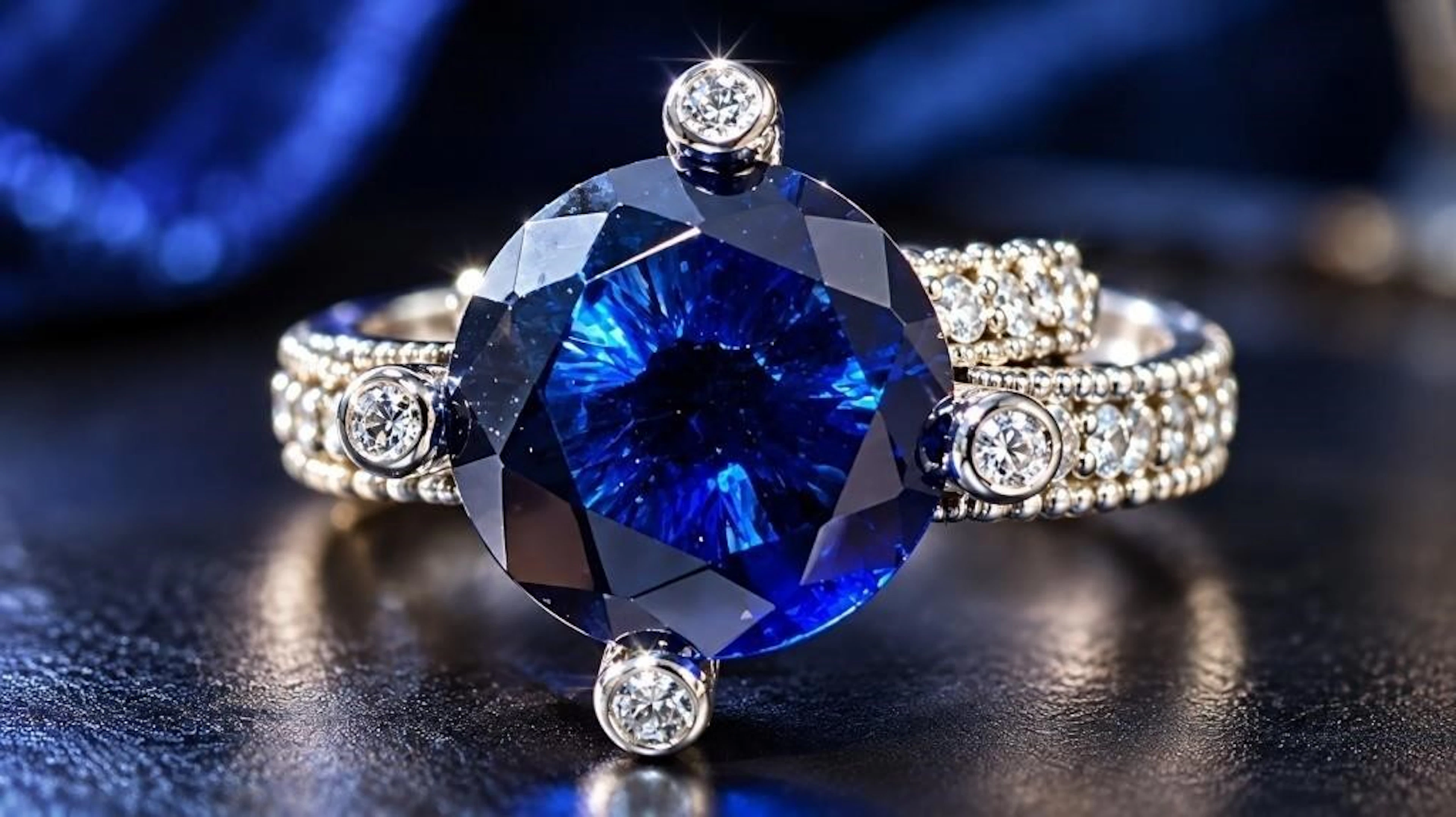$105, Silver(4.14g), Lab created sapphire&czRing