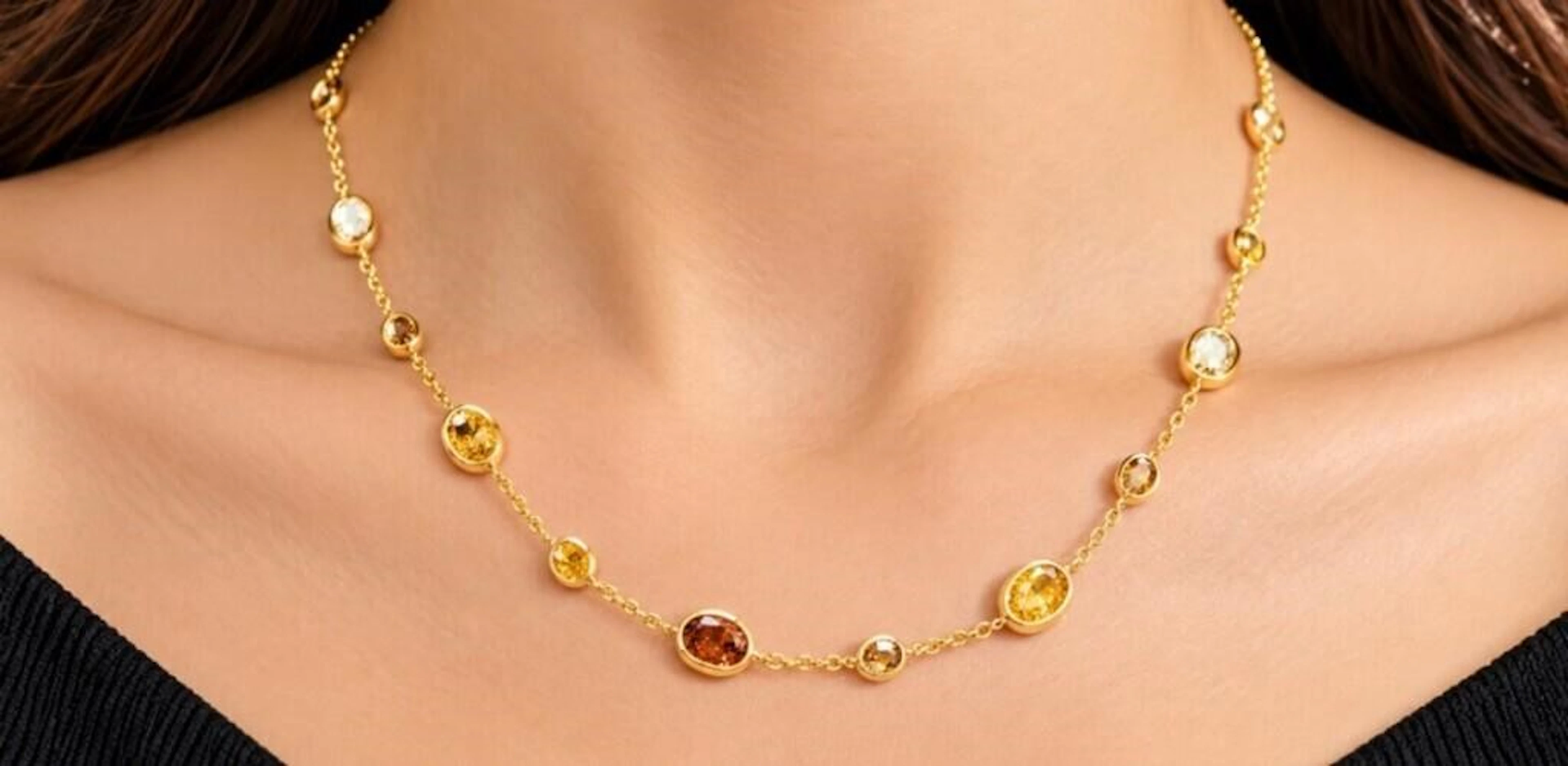 $21110, 14k(4.71g), diamond (10.11ct)necklace 19"