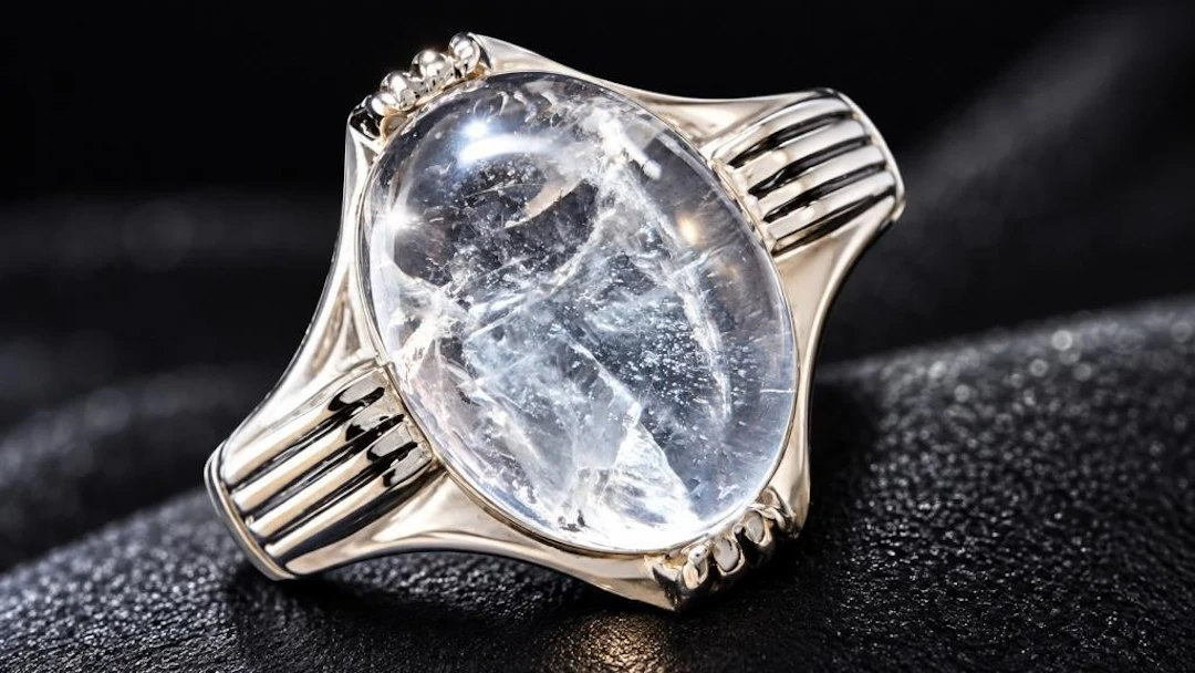 $95, Silver(3.71g), White QuartzRing, size 7.5, ap
