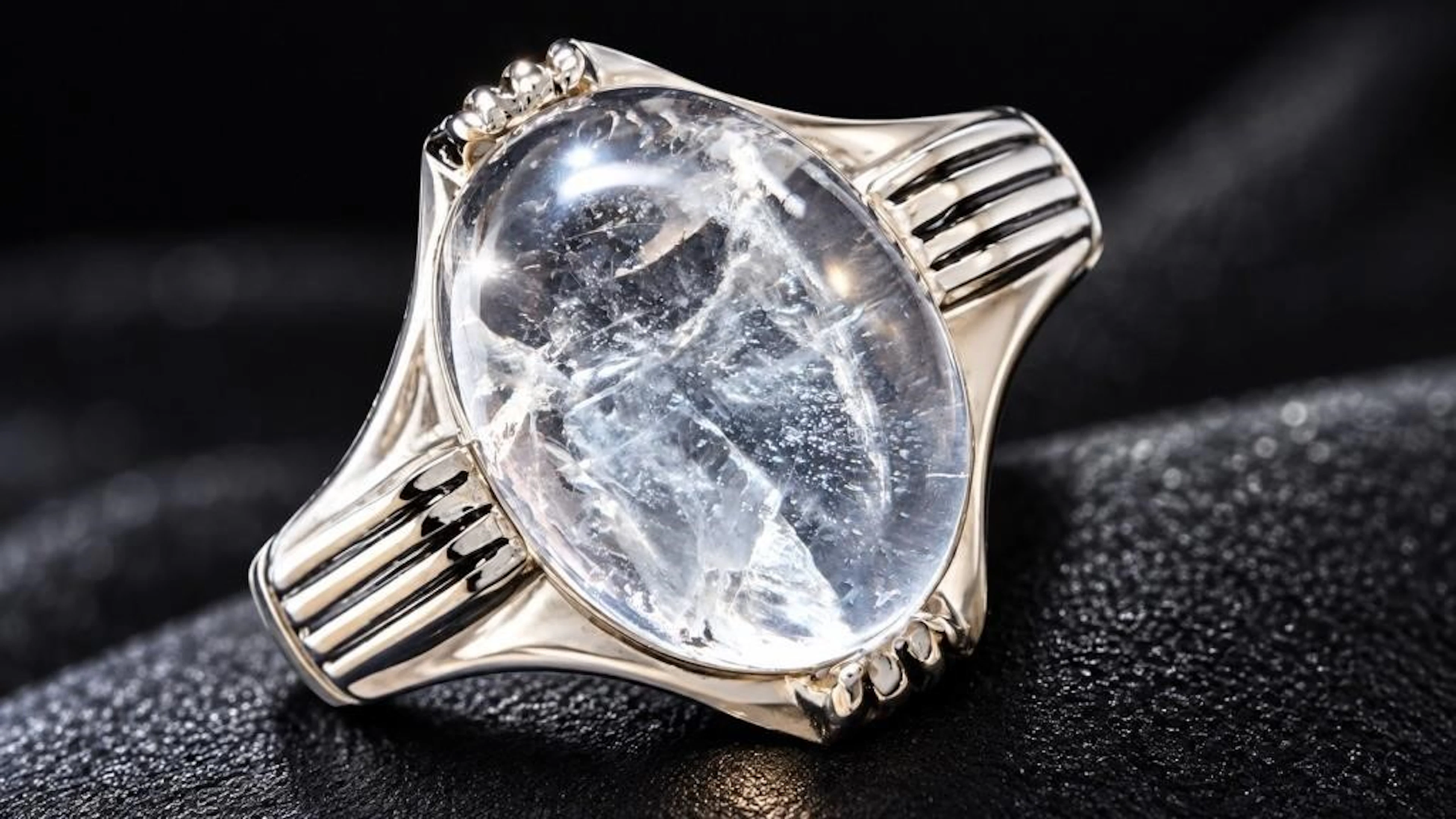 $95, Silver(3.71g), White QuartzRing, size 7.5, ap