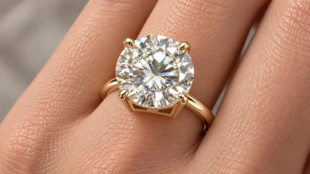 $7800, 10k(2.1g), lab diamond (3.5ct)ring, size 5.