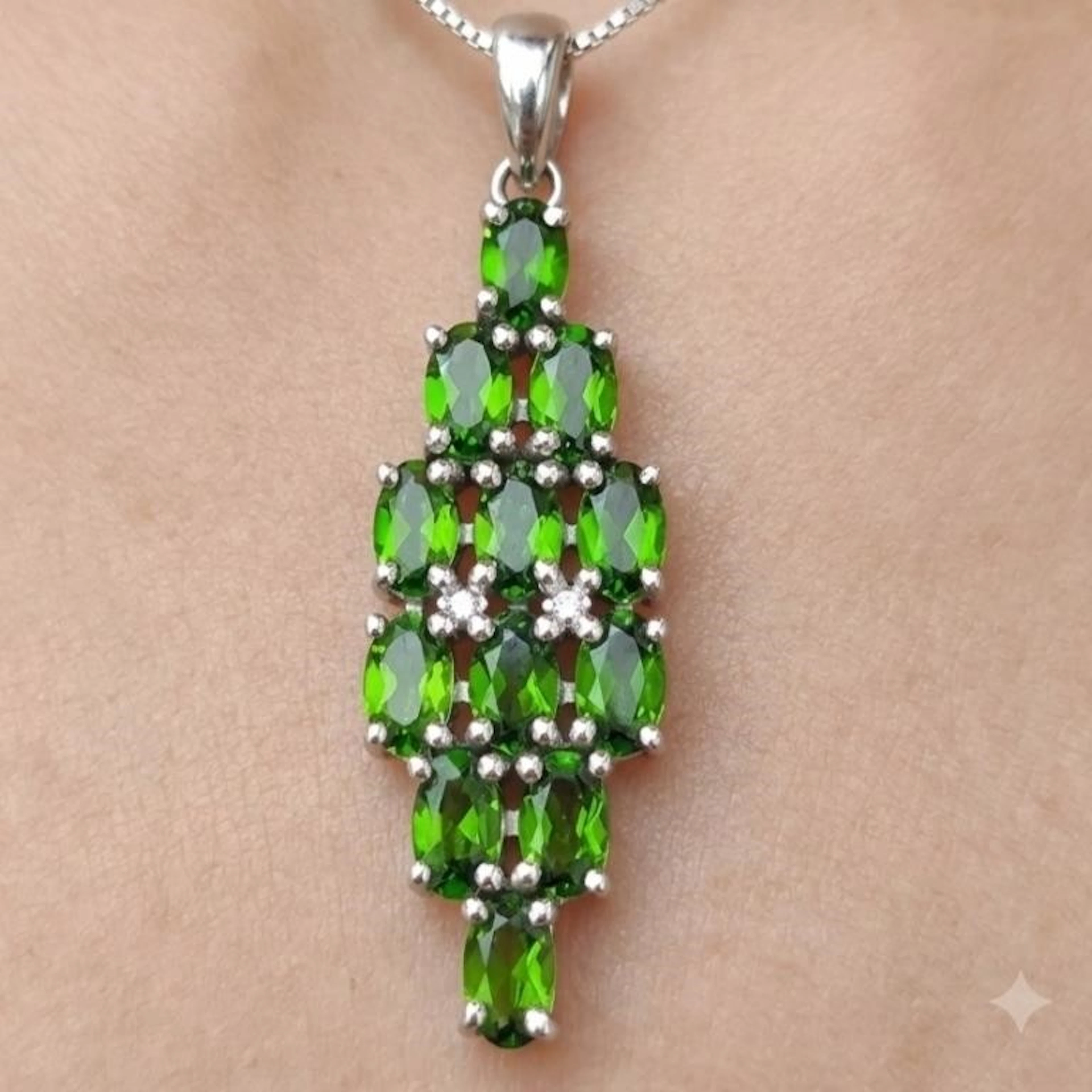 Silver 2.85g Crom Tourmaline 3.45ct Pendant
