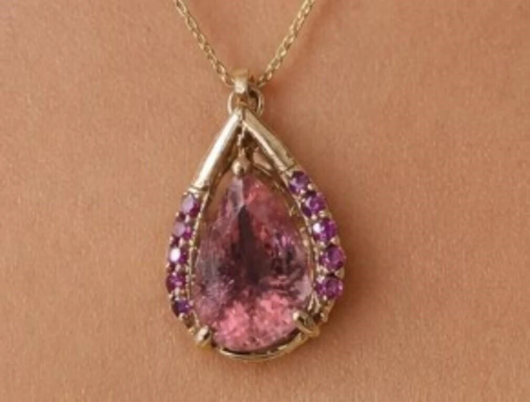 $2905, 10k(3.7g), pink tourmaline (4.5ct), lab dia