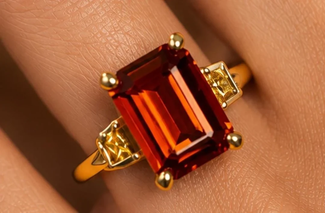 $9800, 10k(2.9g), color lab diamond (4.26ct)ring