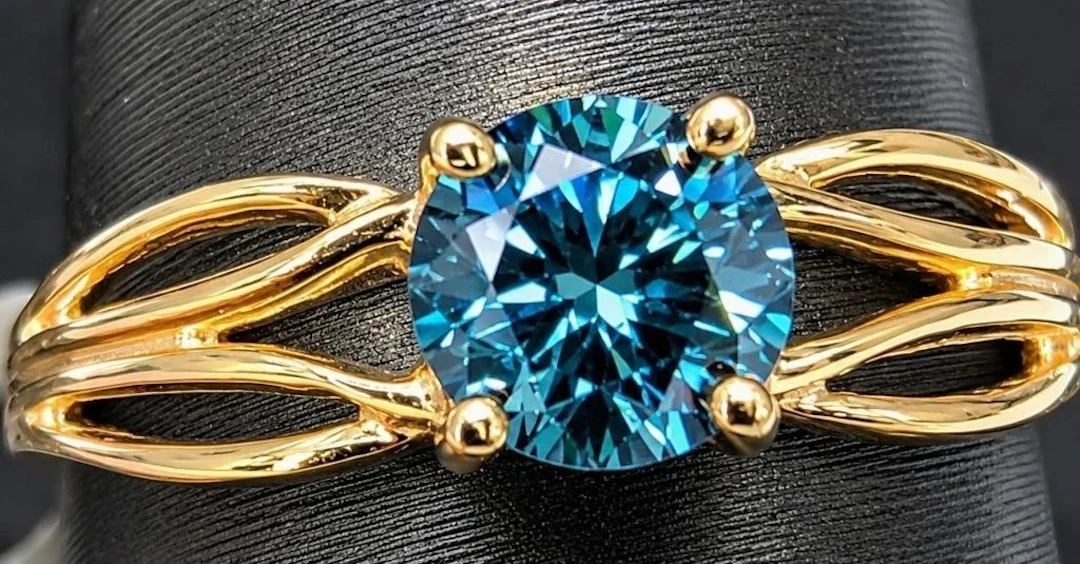 $1295, 10k(1.4g), lab diamond (0.35ct)ring, size
