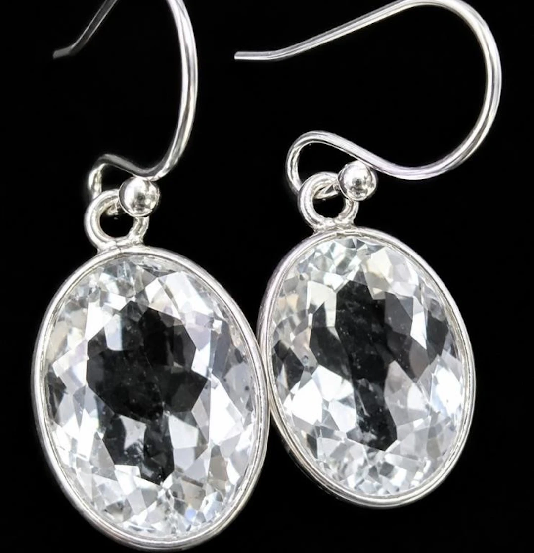 $200, silver(3.3g), white topaz (app 12ct) earrin