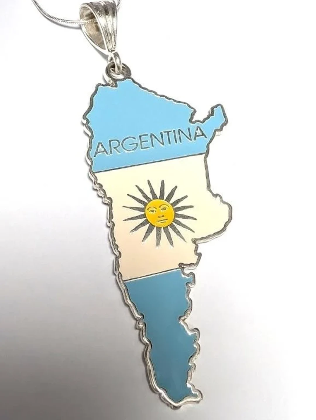 $150 Silver 13.26G Map Necklace