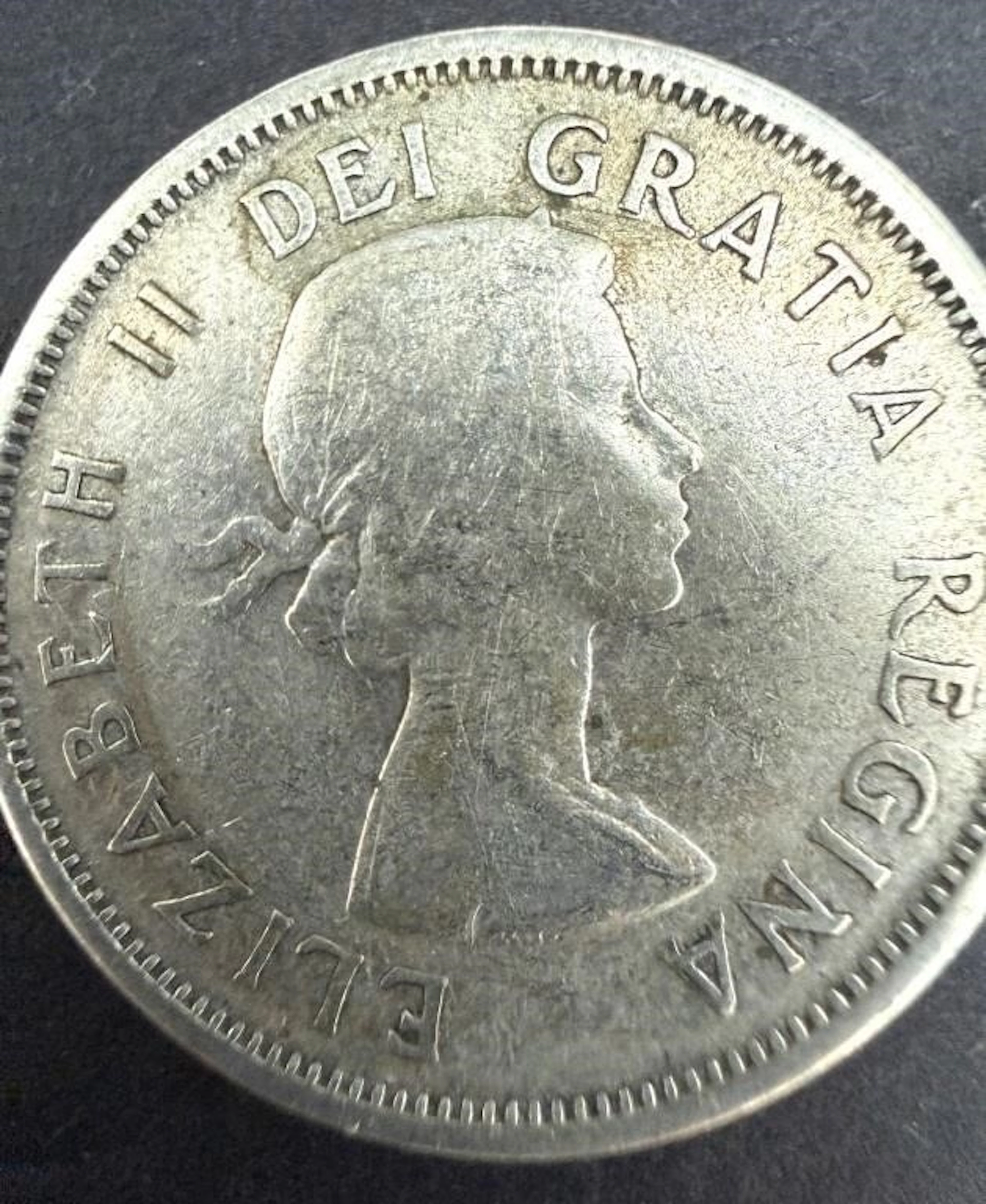 ., SILVER(5.87g) QUEEN ELIZABETH II 25CENT COIN "