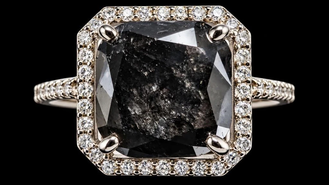 $6500, 10k(5.6g), black diamond (5.6ct), diamond (