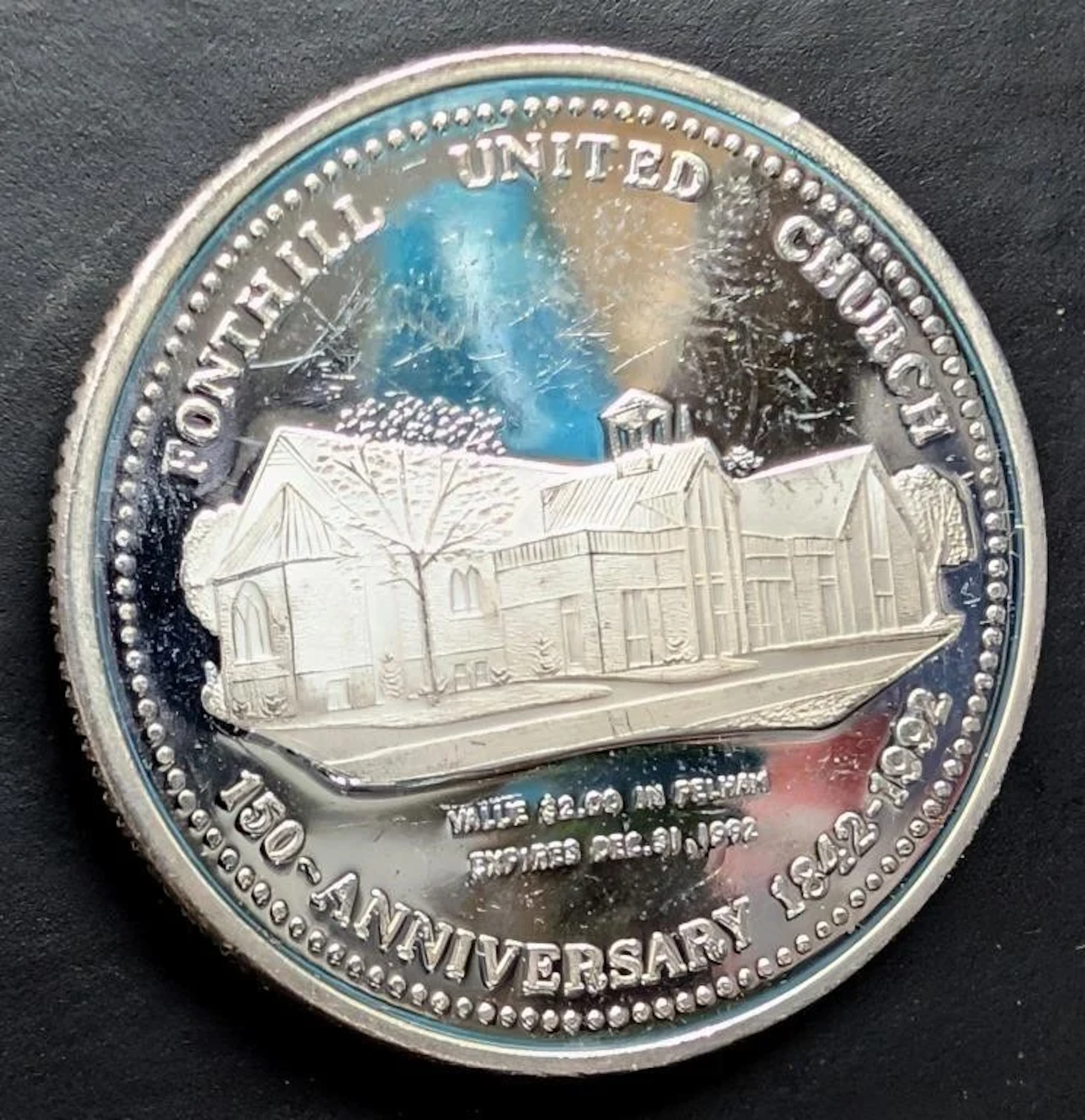., SILVER(17.34g), TOWN OF PELHAM COIN, retail val