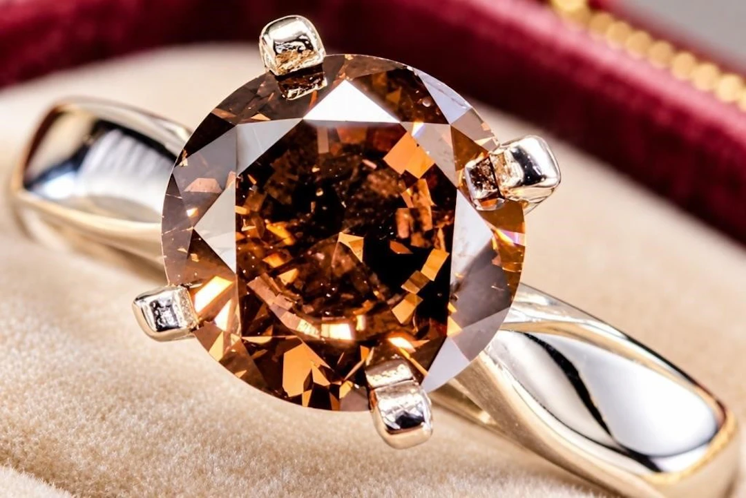 $5000, 14k(2.4g), fancy color lab diamond (0.9ct)