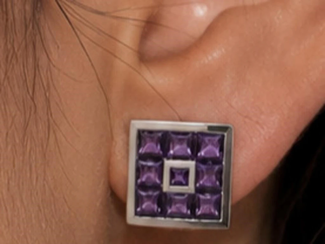 $205, Silver(8.06g), Amethyst&czEarring, appraised
