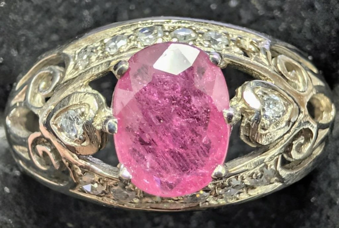 $2850, 14k(4.19g), ruby (1ct), diamond (0.16ct)ri