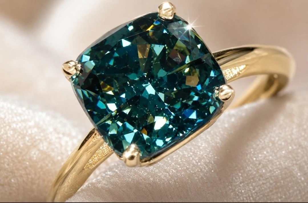 $5000, 10k(2g), blue lab diamond (2.22ct)ring, siz