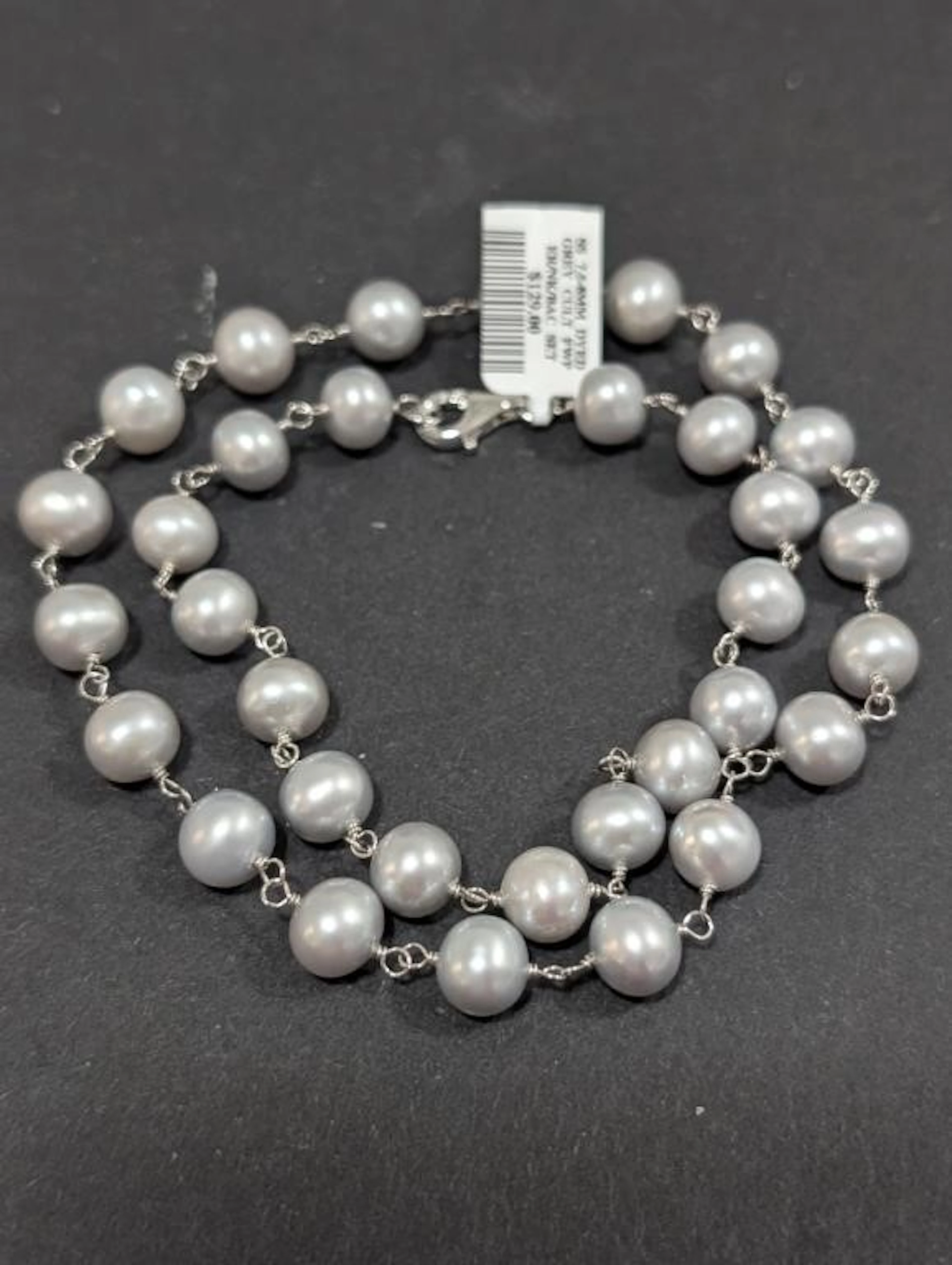 $170, Silver(24.65g), Dyed grey cultured pearlNeck