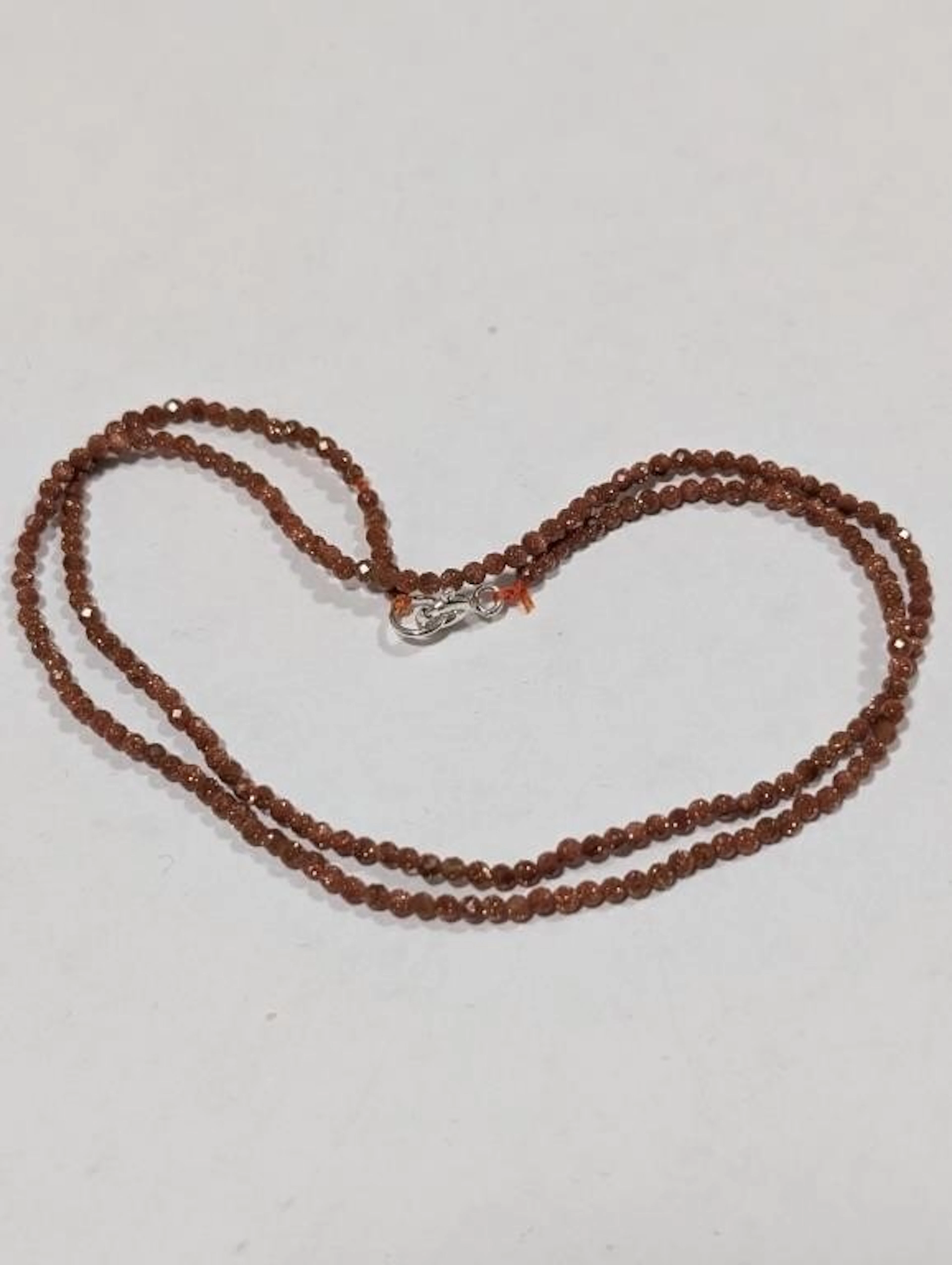 $100, Red Sand stone beadedNecklace,16", appraise
