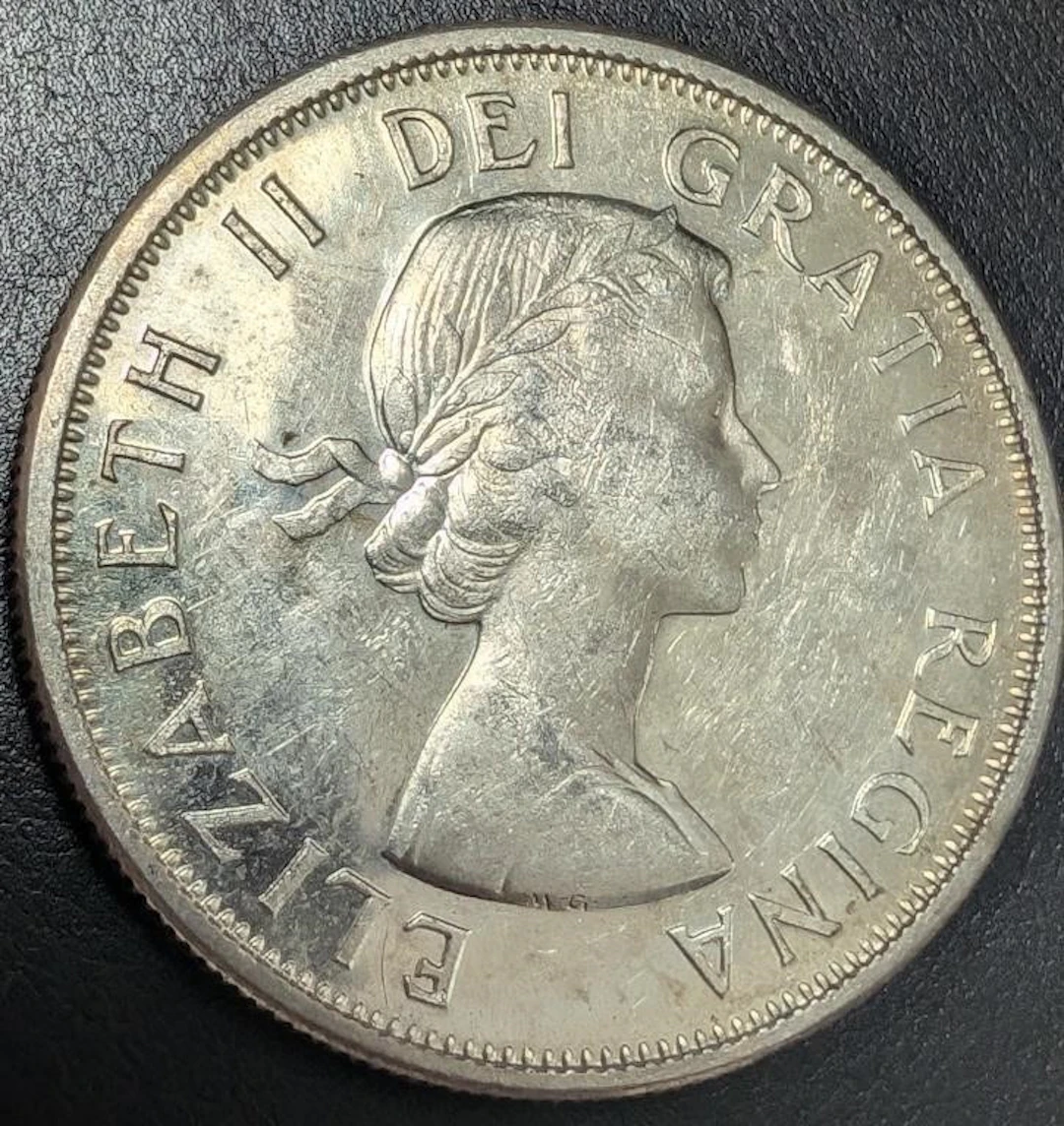., SILVER(11.83g), CANADA 50CENT COIN, retail valu