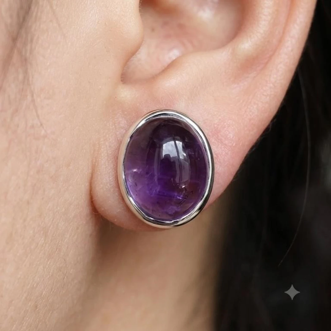 Silver 3.55g Amethyst 4.55ct Earrings