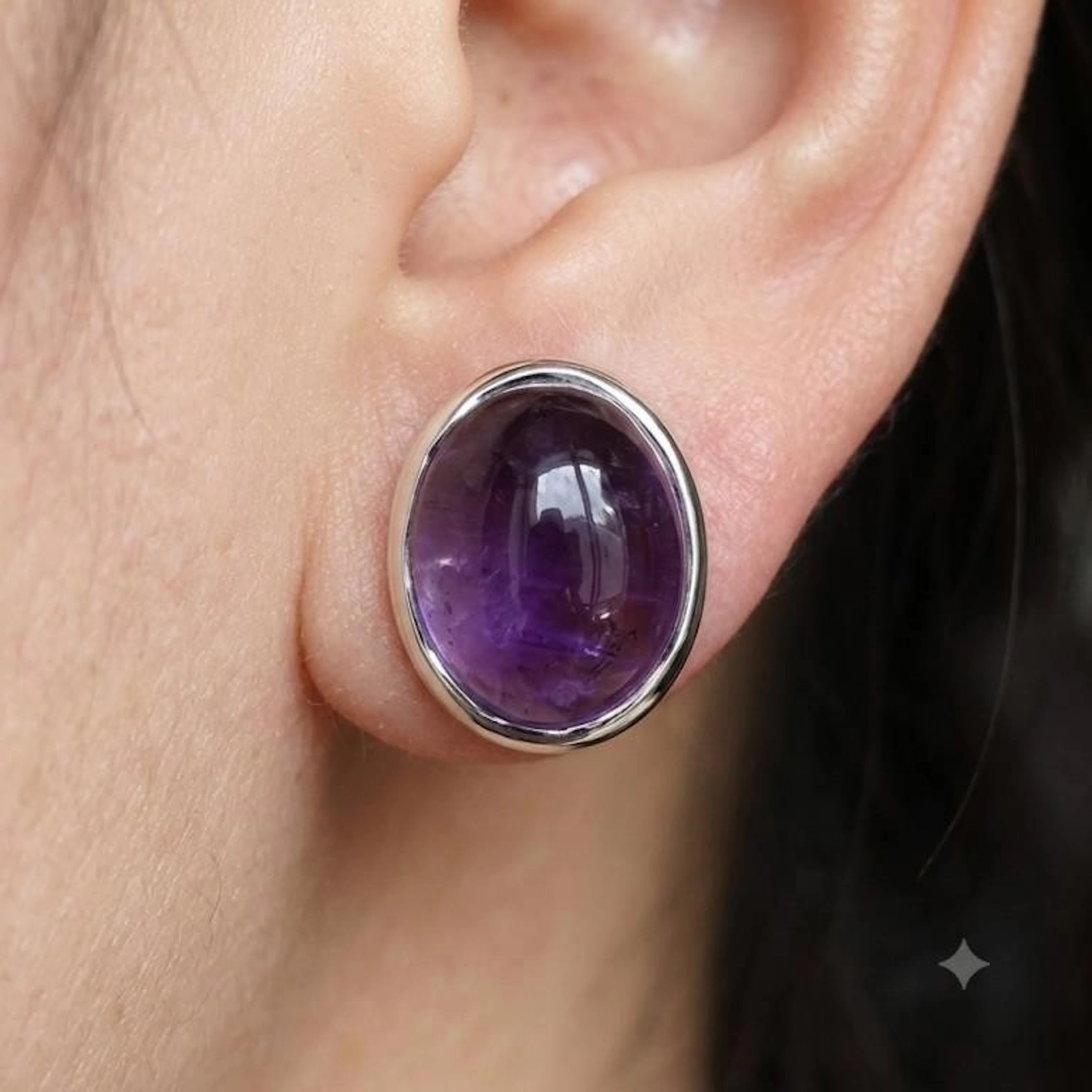 Silver 3.55g Amethyst 4.55ct Earrings