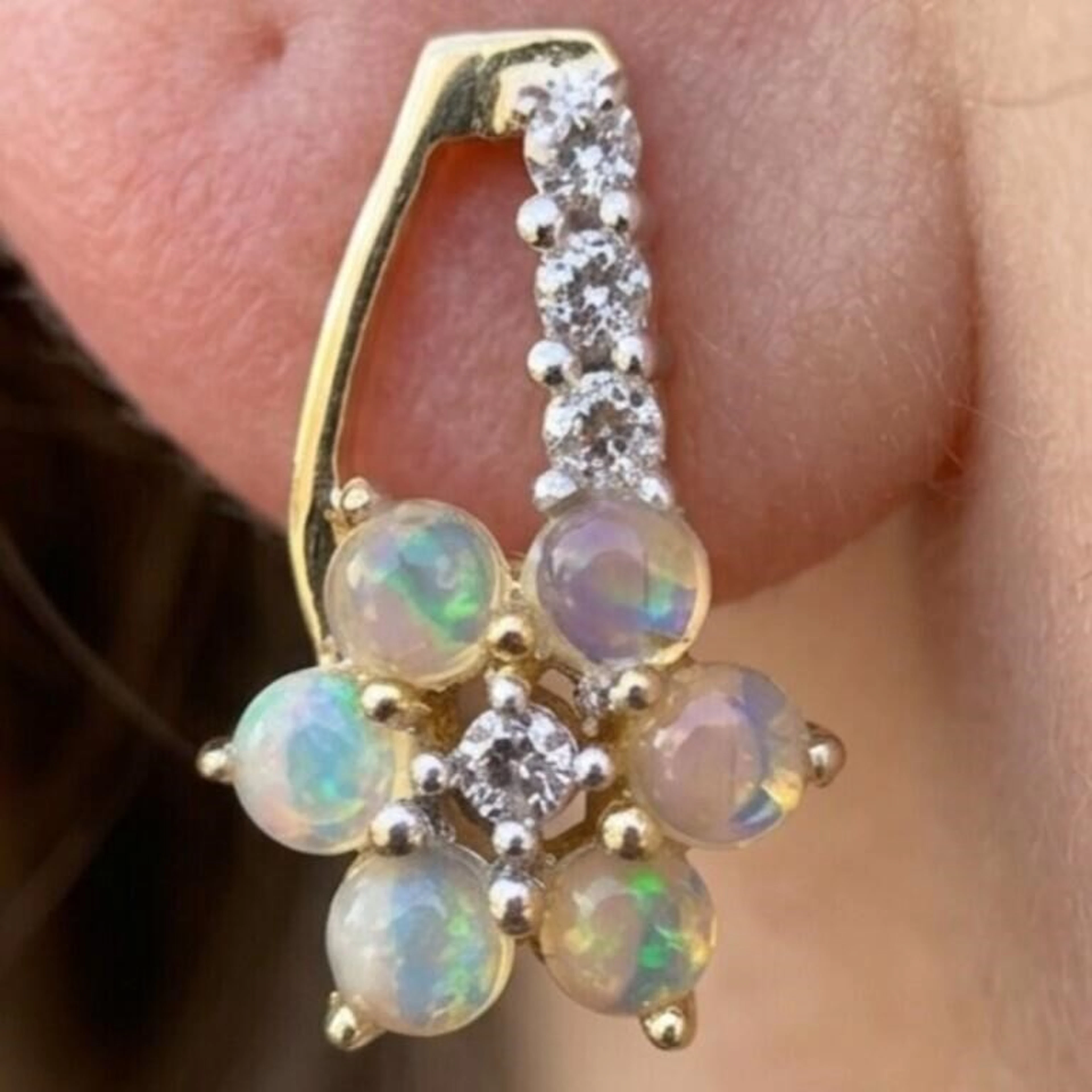 Gold-Plated Silver 3.75g Opal White Topaz 2.15ct E