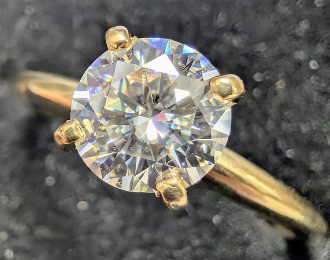 $1830, 10k(2.33g), moissanite (1ct)ring, size 6.5