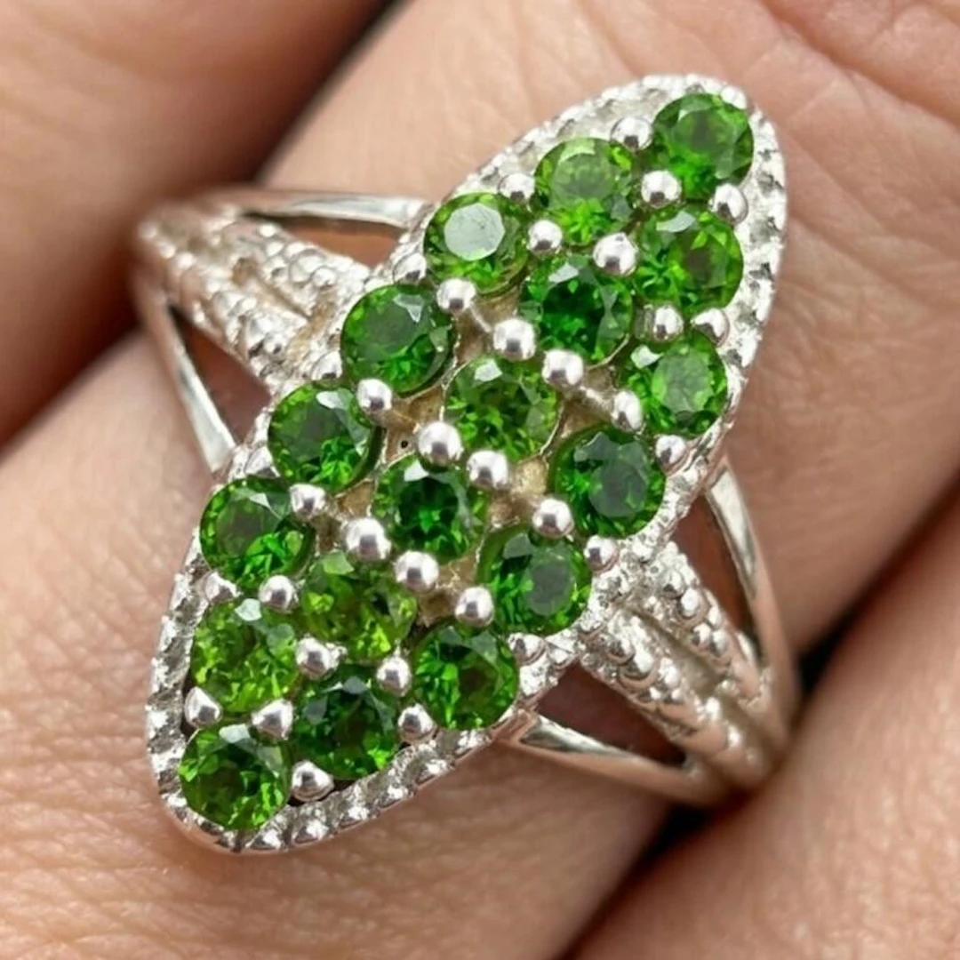 Silver 3.05g Crom Tourmaline 1.15ct Ring