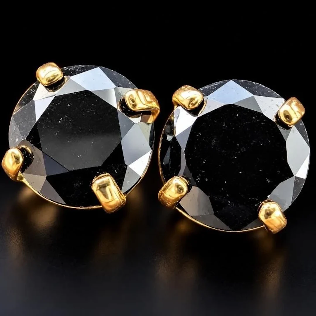 $600, 14k(0.15g), black diamond (0.54ct)earring, r
