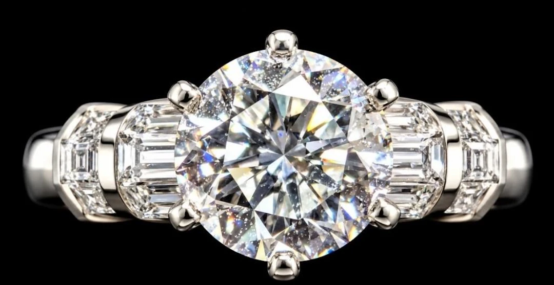 $7500, 14k(5.35g), lab diamond (1.34ct), lab diamo