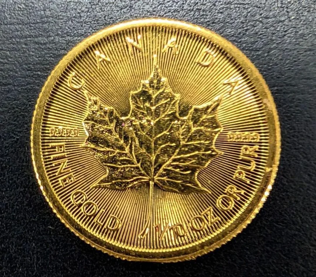 ., 24k(3.13g), maple leaf (random date) coin, ret