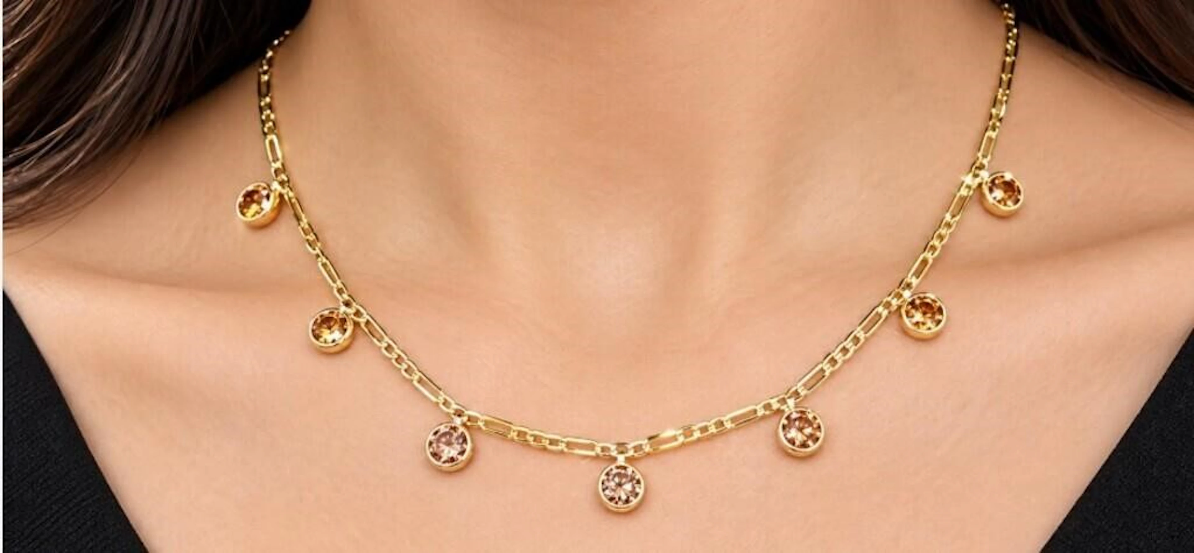 $2800, 10k(2.5g), lab diamond (2.1ct)necklace 19"