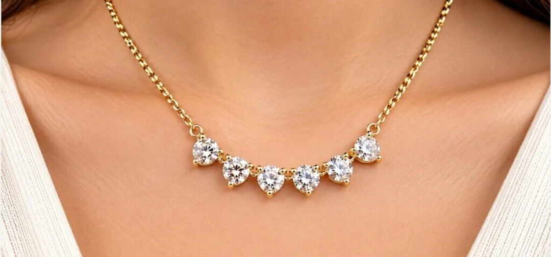 $7000, 10k(5.1g), lab diamond (1ct)necklace 17"