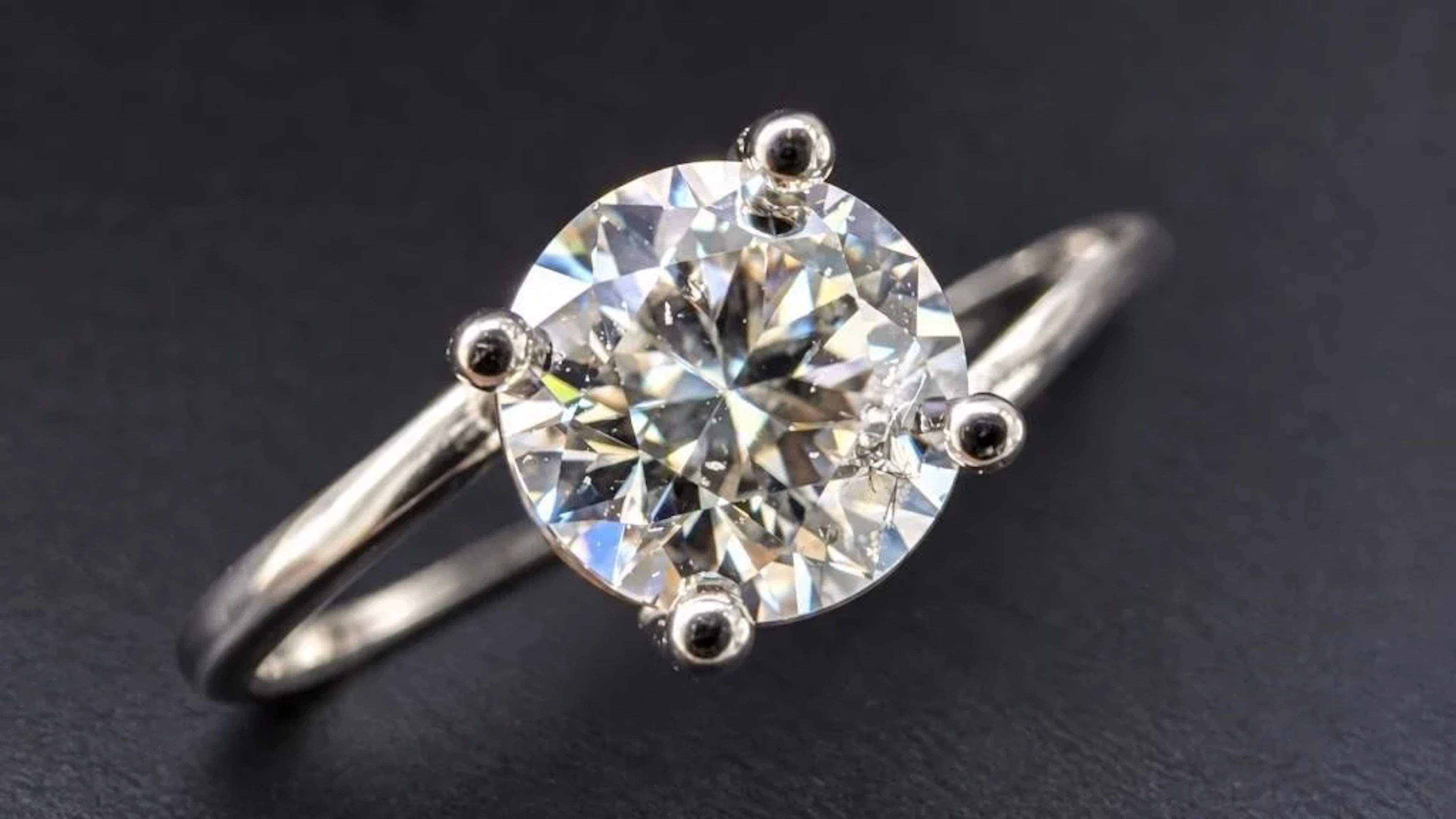 $1775, 14k(1.78g), moissanite (0.76ct)ring, size 6