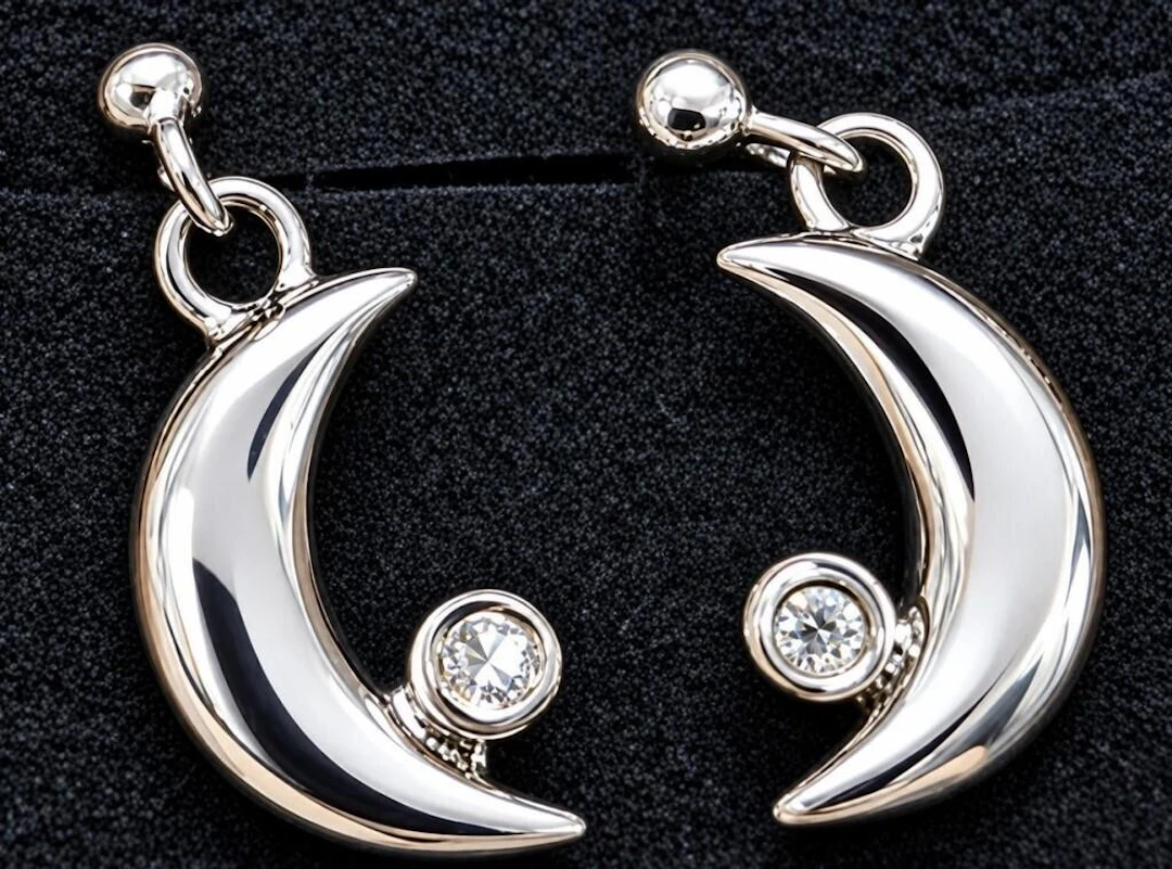 $55, silver natural diamond (0.01ct) earring, ret