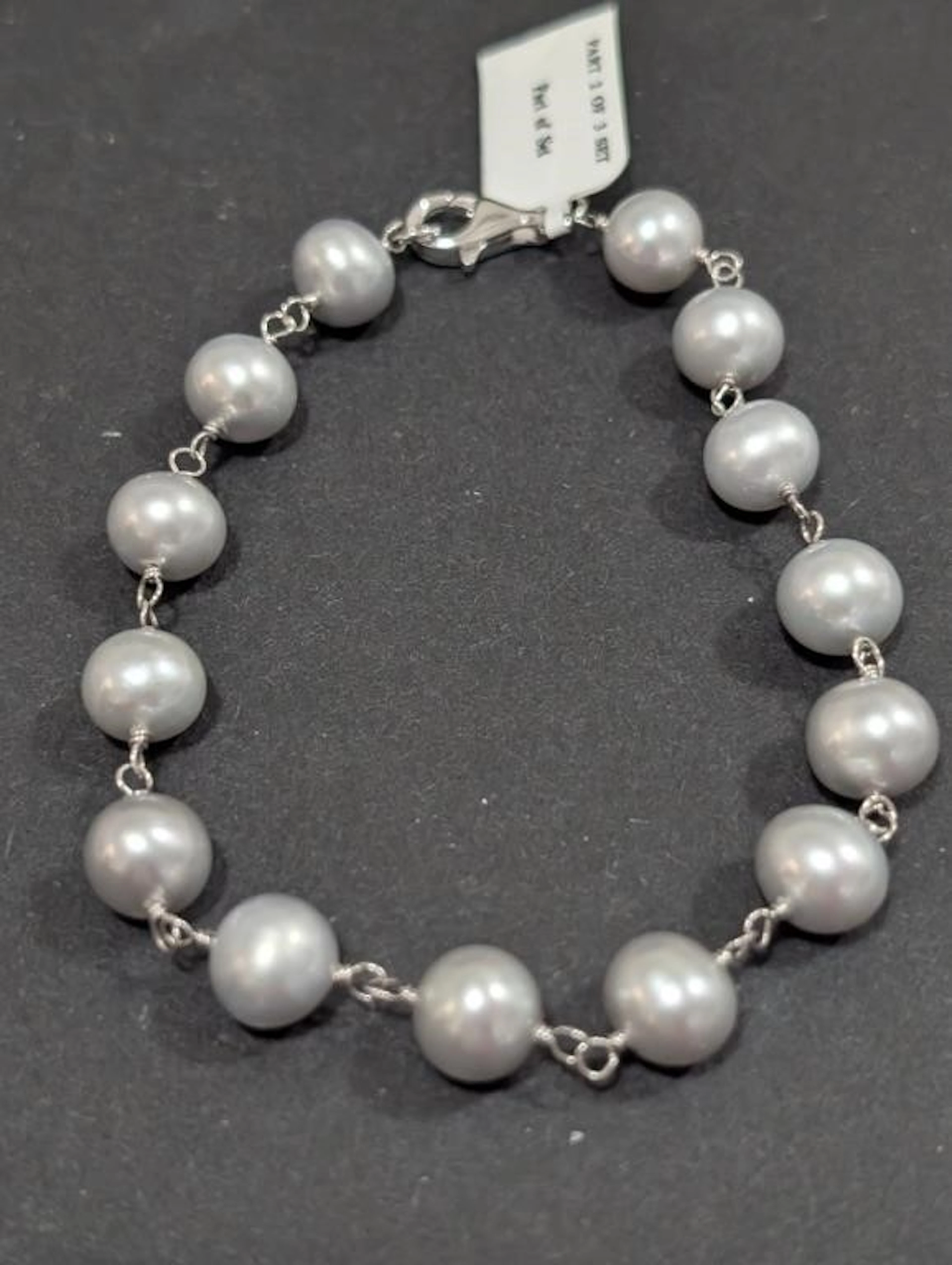 $120, Silver(10.86g), Dyed grey cultured pearlBrac