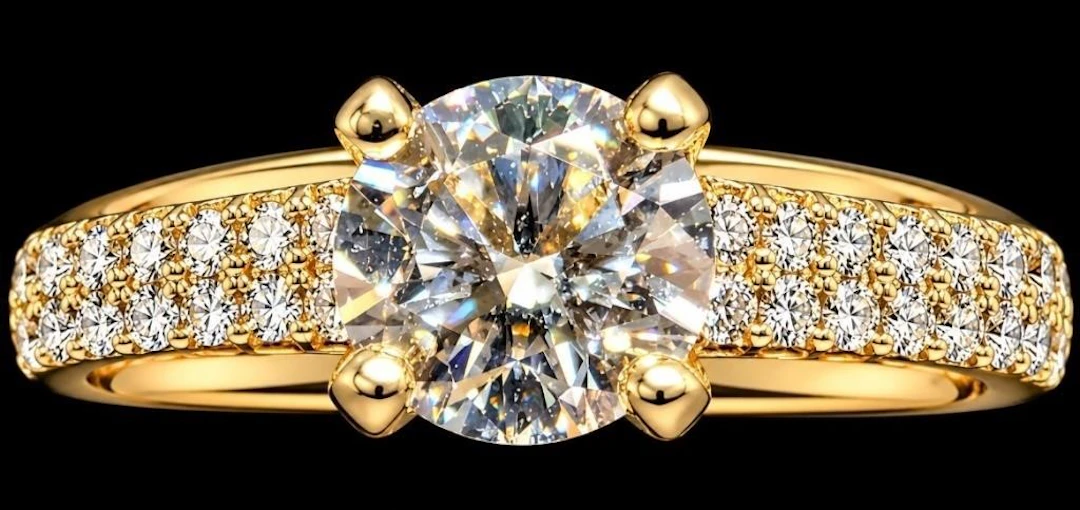 $3600, 10k(2.2g), lab diamond (0.55ct), CZ (0.1ct)