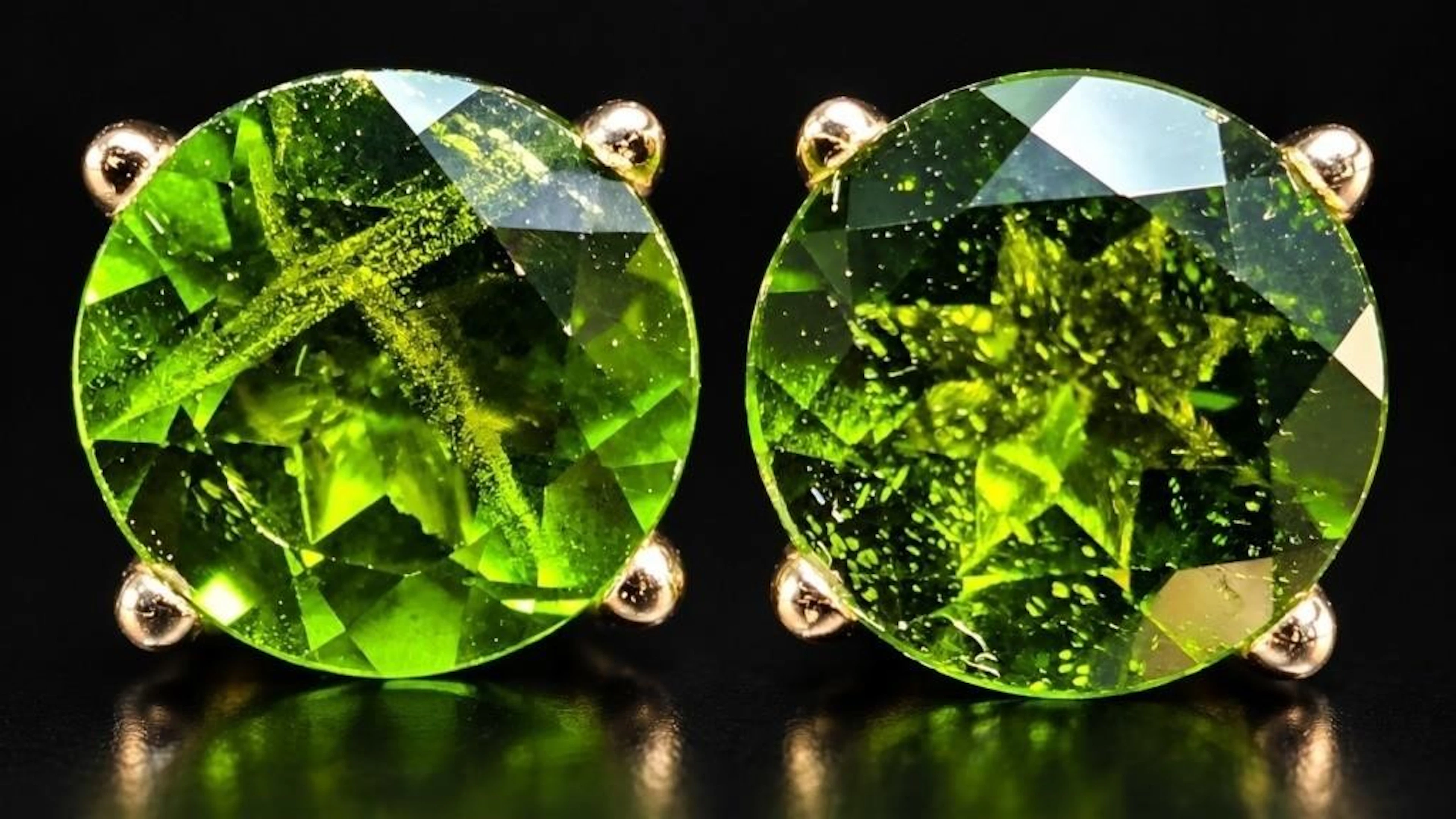 $2400, 10k(1.4g), chrome diopside (3ct)earring, re