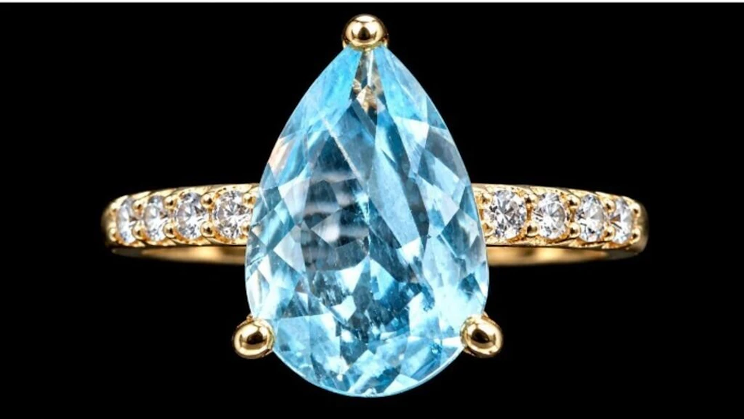 $2000, 10k(1.5g), aquamrine (1.1ct), diamond (0.06