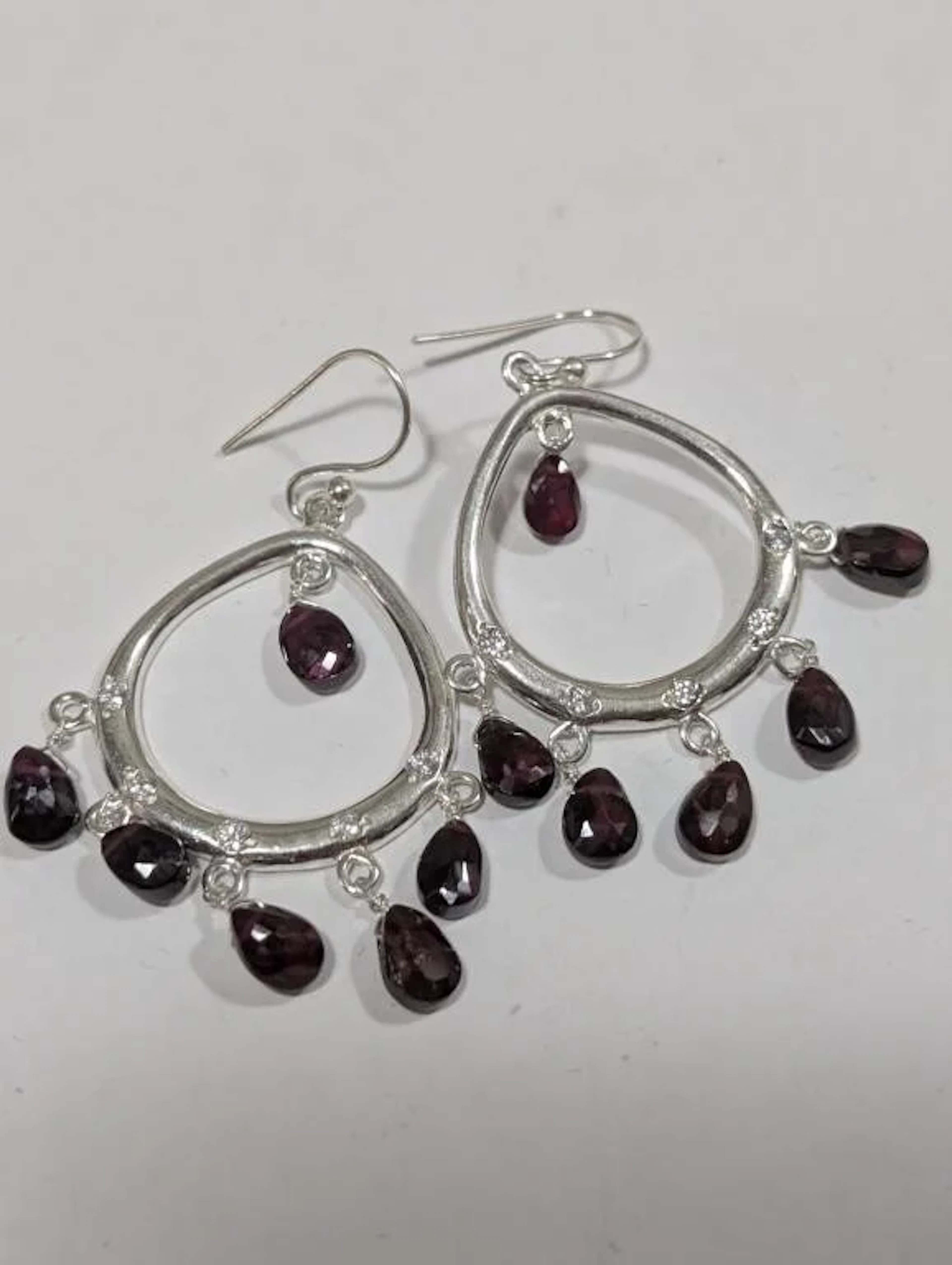 $260, Silver(10.19g), GarnetEarring, appraised/ret