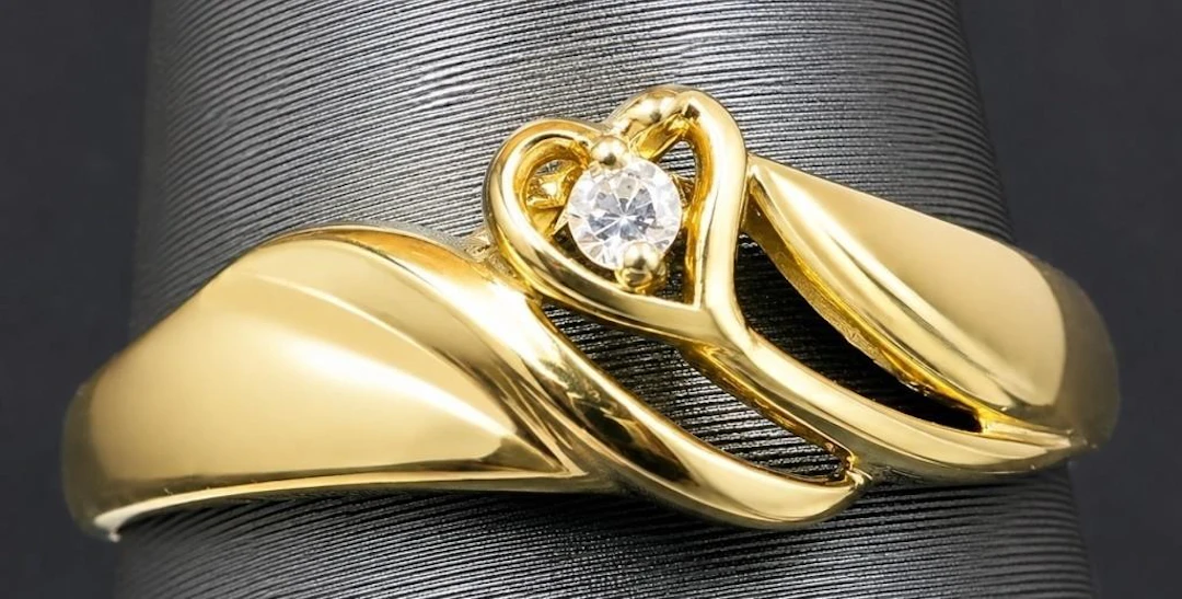 $1200, 10k(1.55g), diamond (0.01ct)ring, size 6.