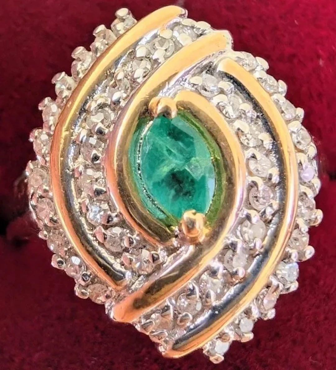 $6000, 14k(4.49g), natural diamond (0.4ct), emera